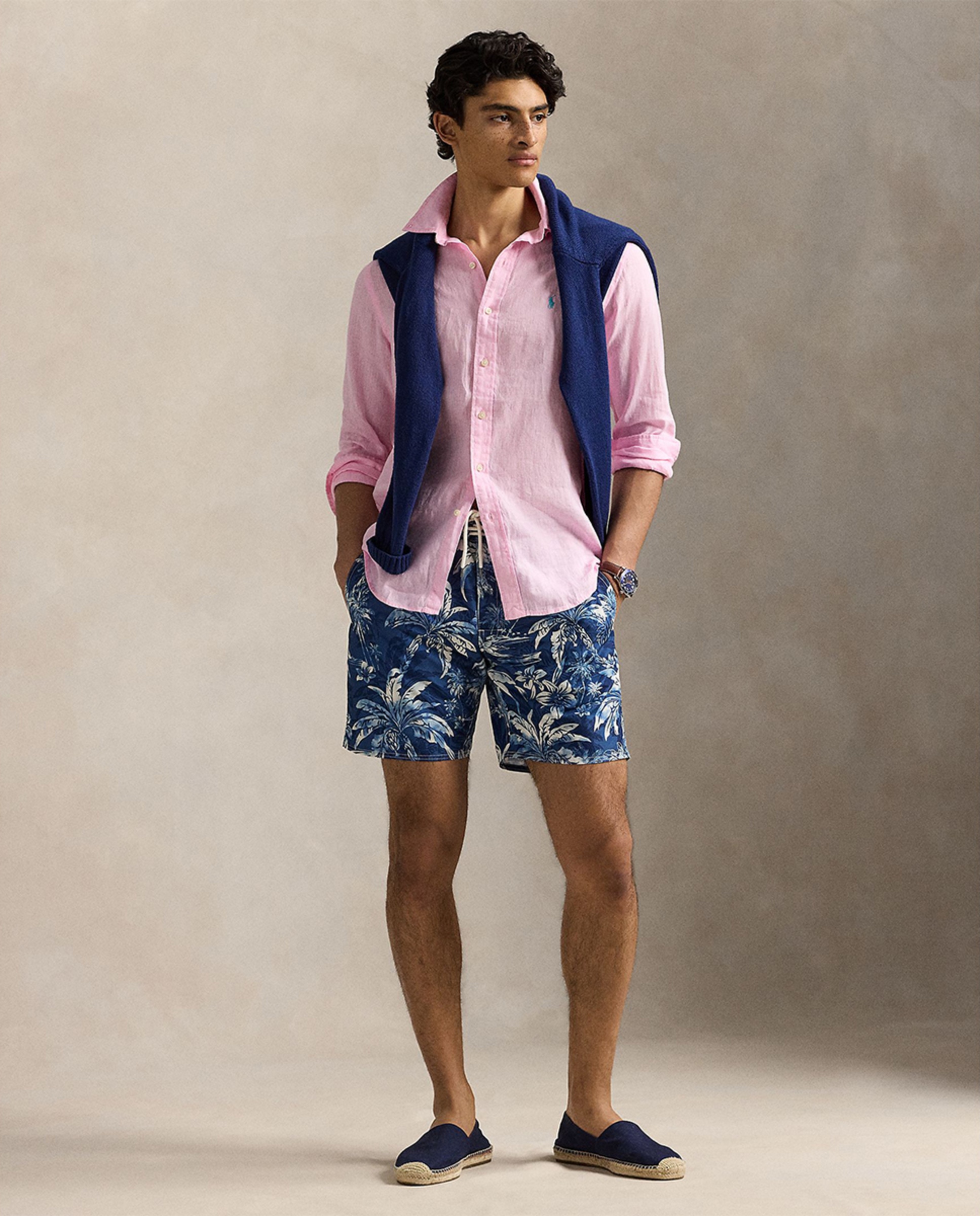 Camisa de Linho Classic Fit Rosa-7