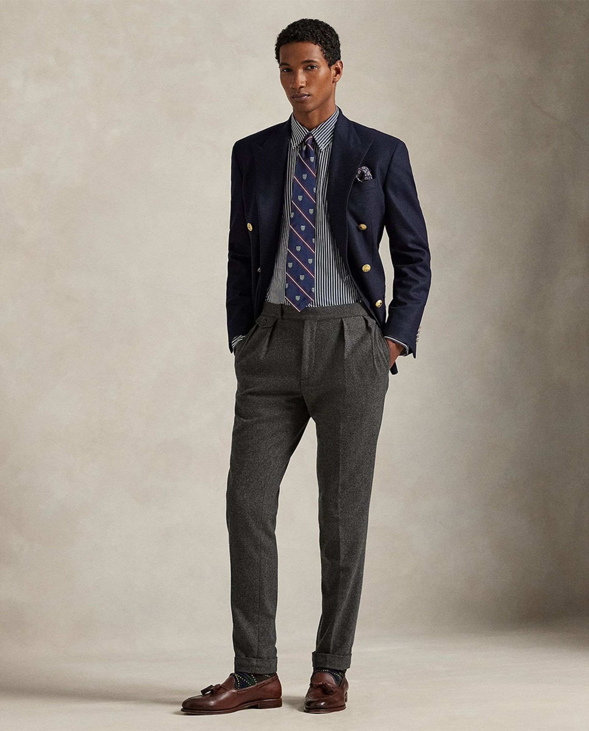 Camisa Custom Fit de Popelina Azul-marinho-6