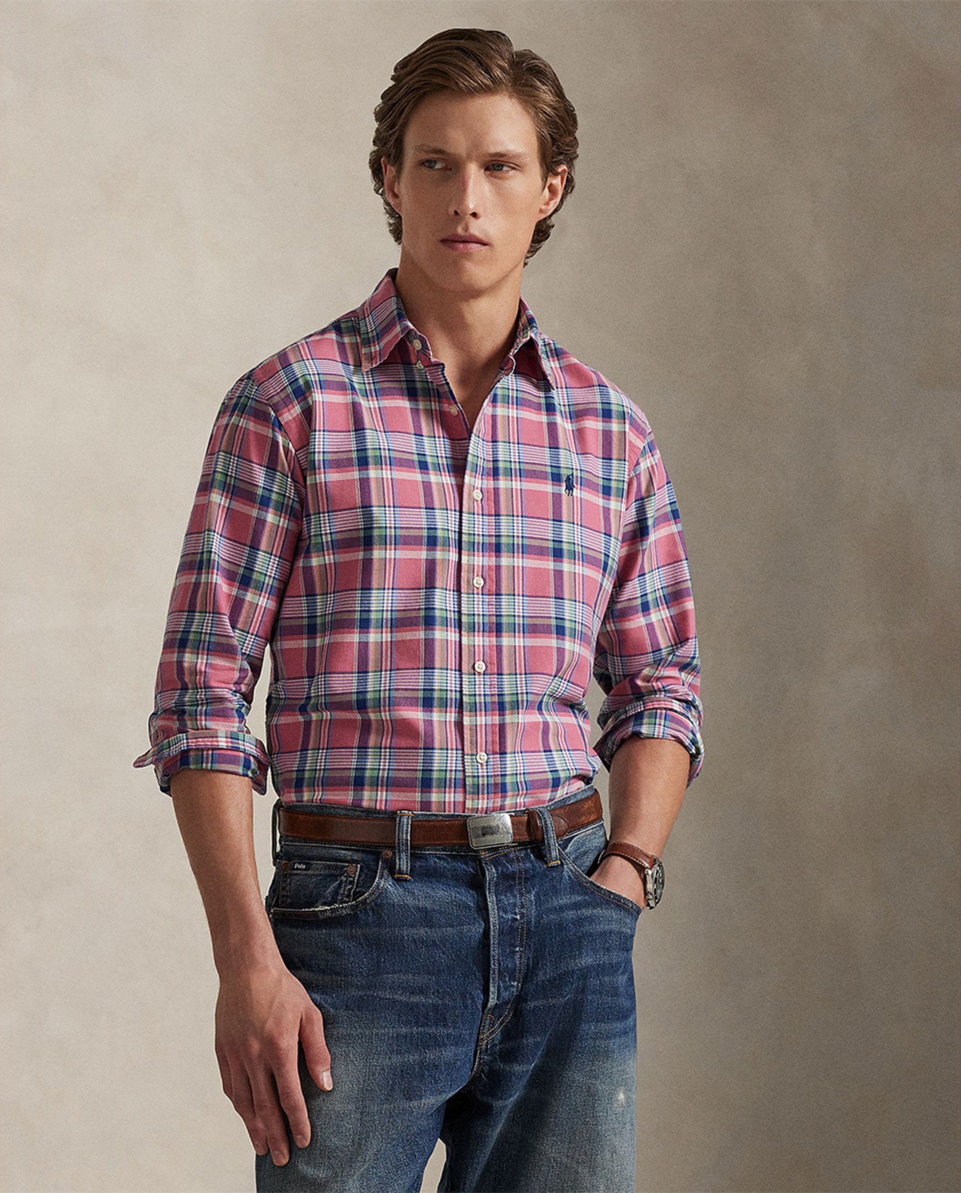 Imagem 0 de Camisa Oxford Custom Fit aos Quadrados