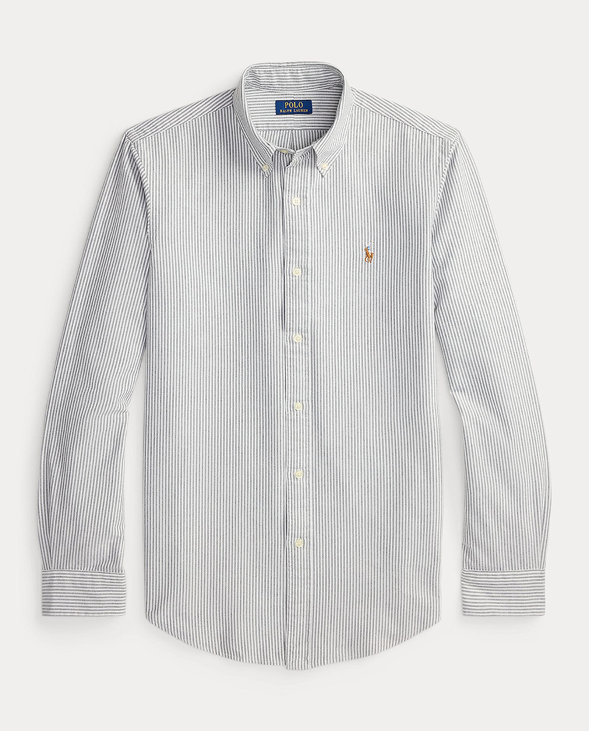 Camisa Oxford de Algodão Custom Fit Cinzento-claro-4