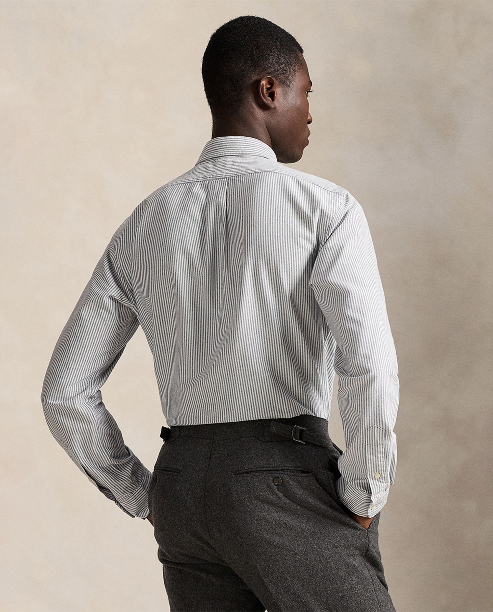 Camisa Oxford de Algodão Custom Fit Cinzento-claro-2