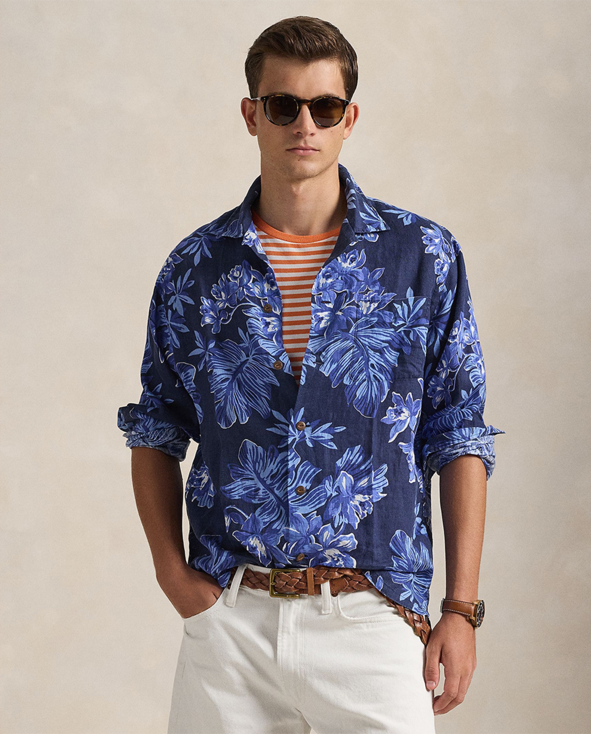 Imagem 0 de Camisa de Linho Classic Fit Estampada