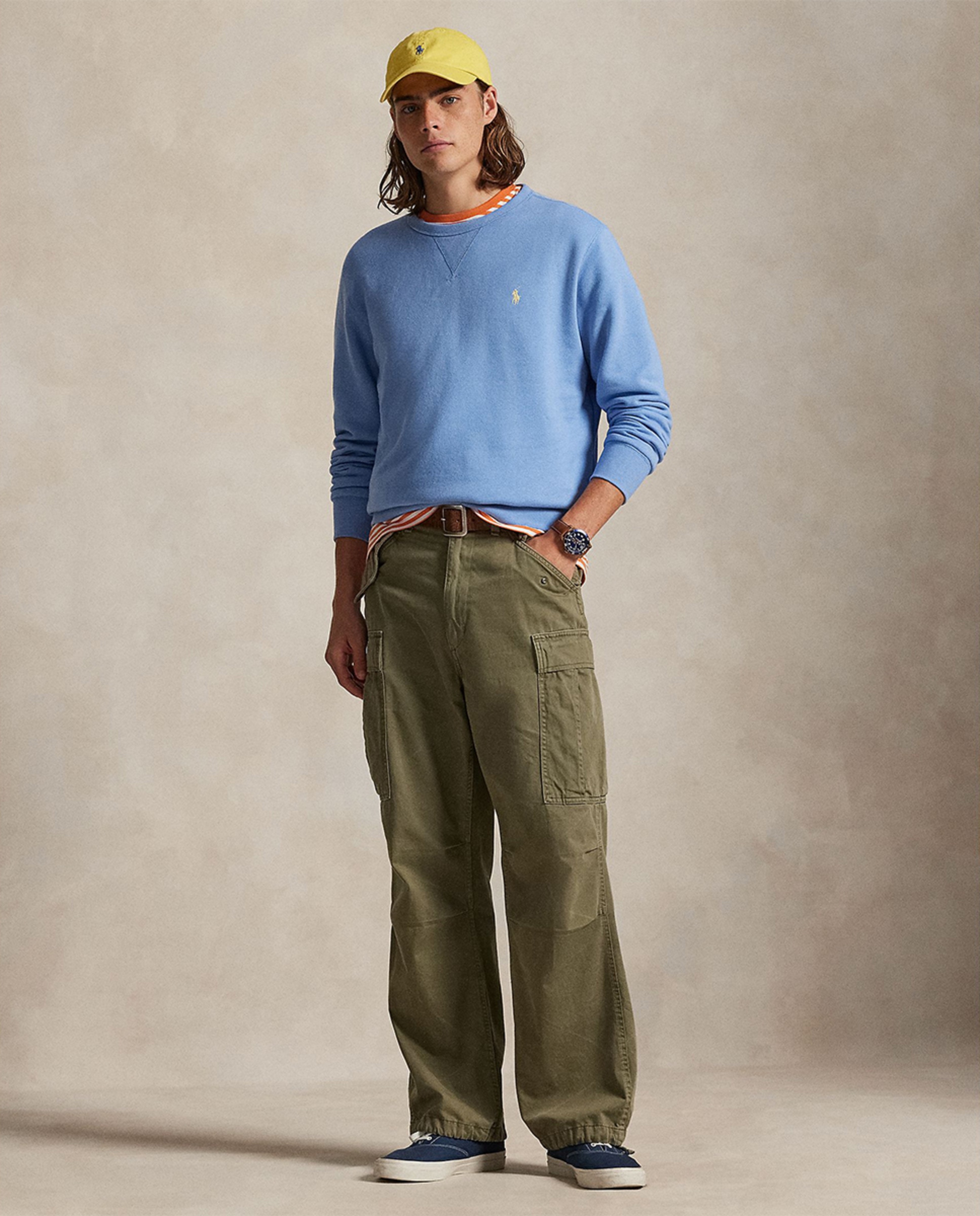 Sweatshirt de Gola Redonda com Cavalo Bordado Azul Ciano-5