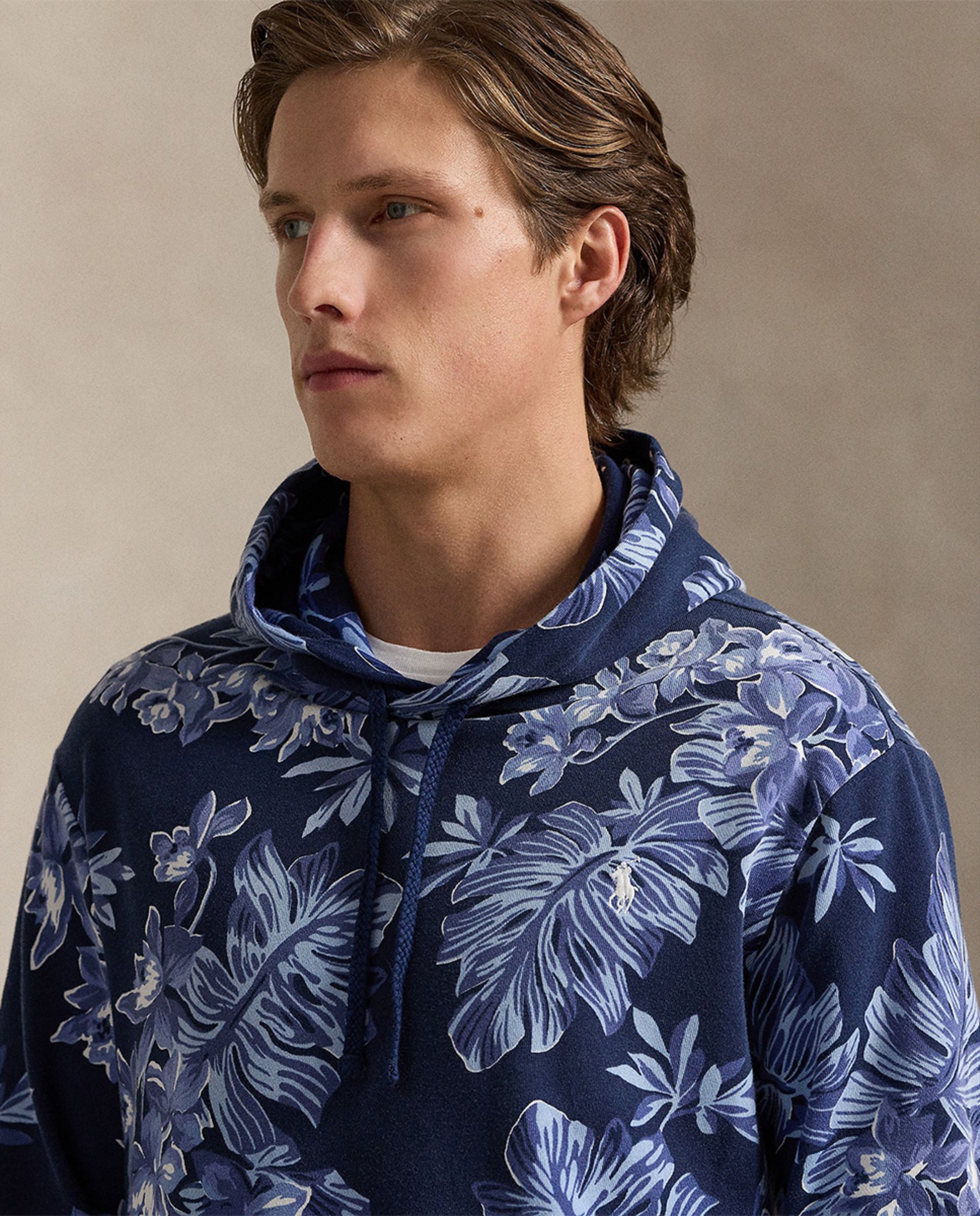 Sweatshirt de Tecido Turco com Capuz e Estampado Azul claro / azul marinho-3