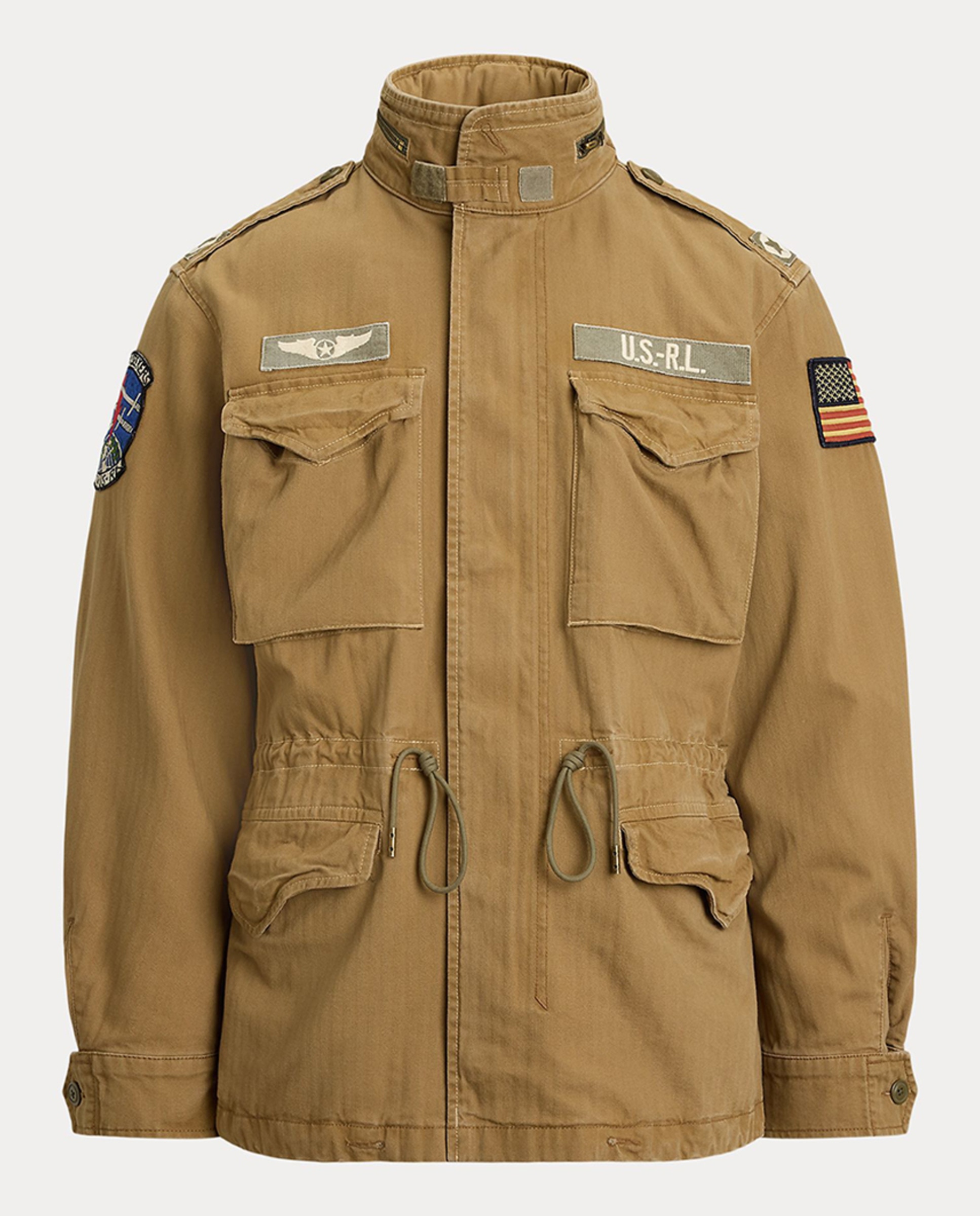 Parka de Algodão com Remendos Castanho-6