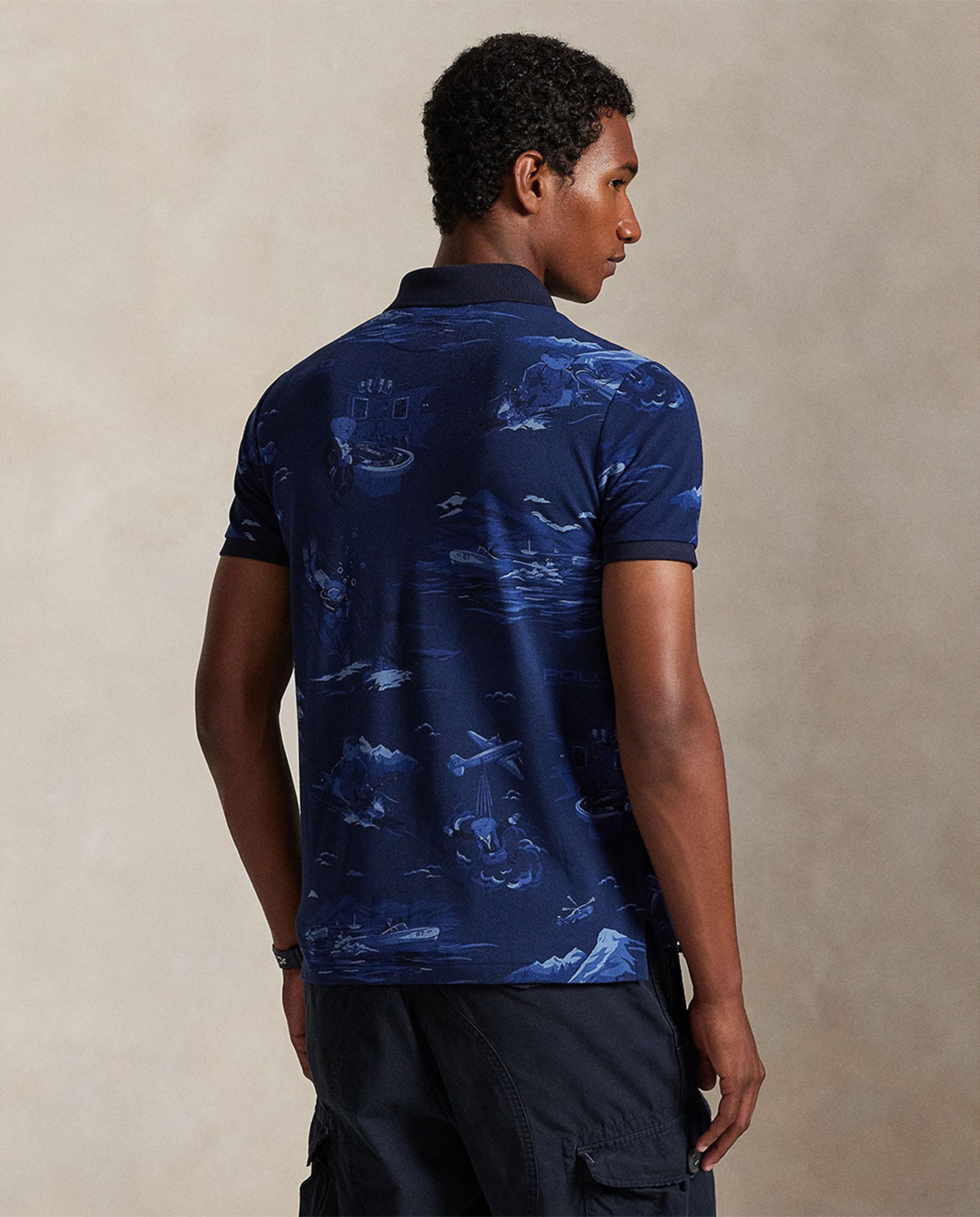 Polo Piqué com Polo Bear Custom Slim Azul-marinho-2