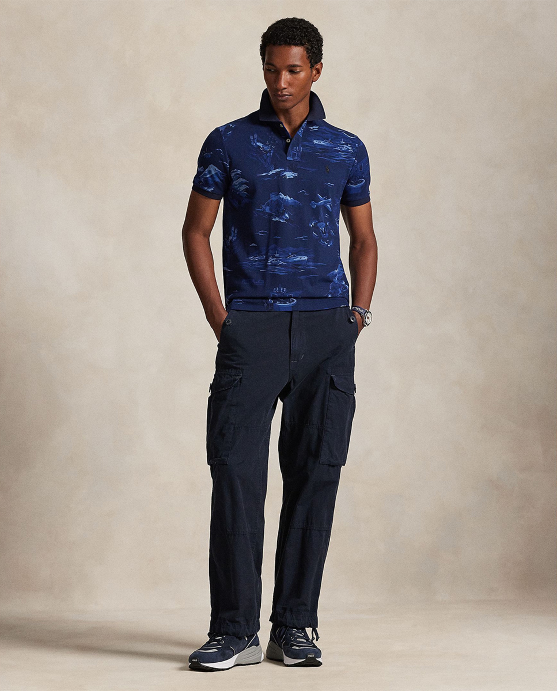 Polo Piqué com Polo Bear Custom Slim Azul-marinho-5