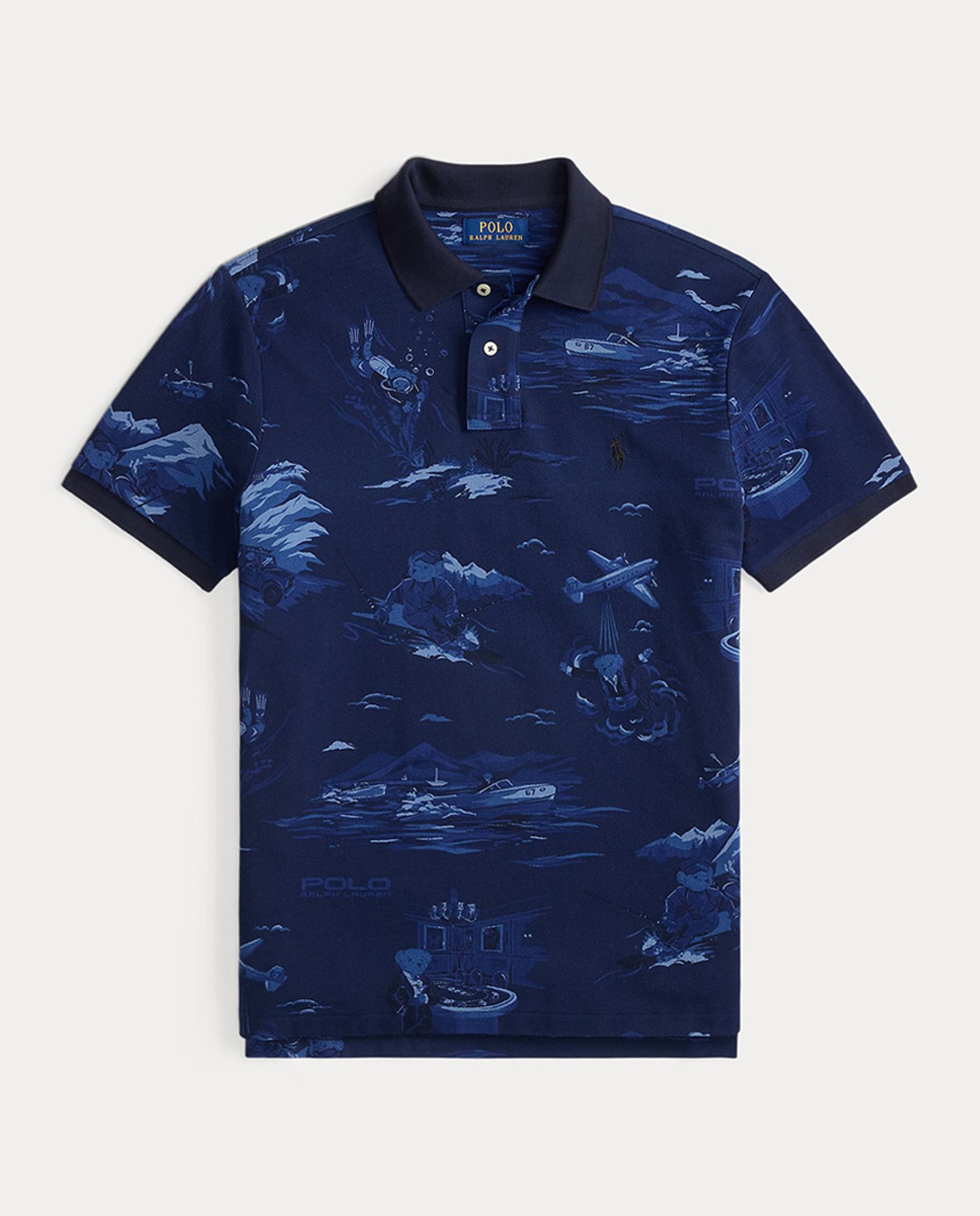 Polo Piqué com Polo Bear Custom Slim Azul-marinho-4