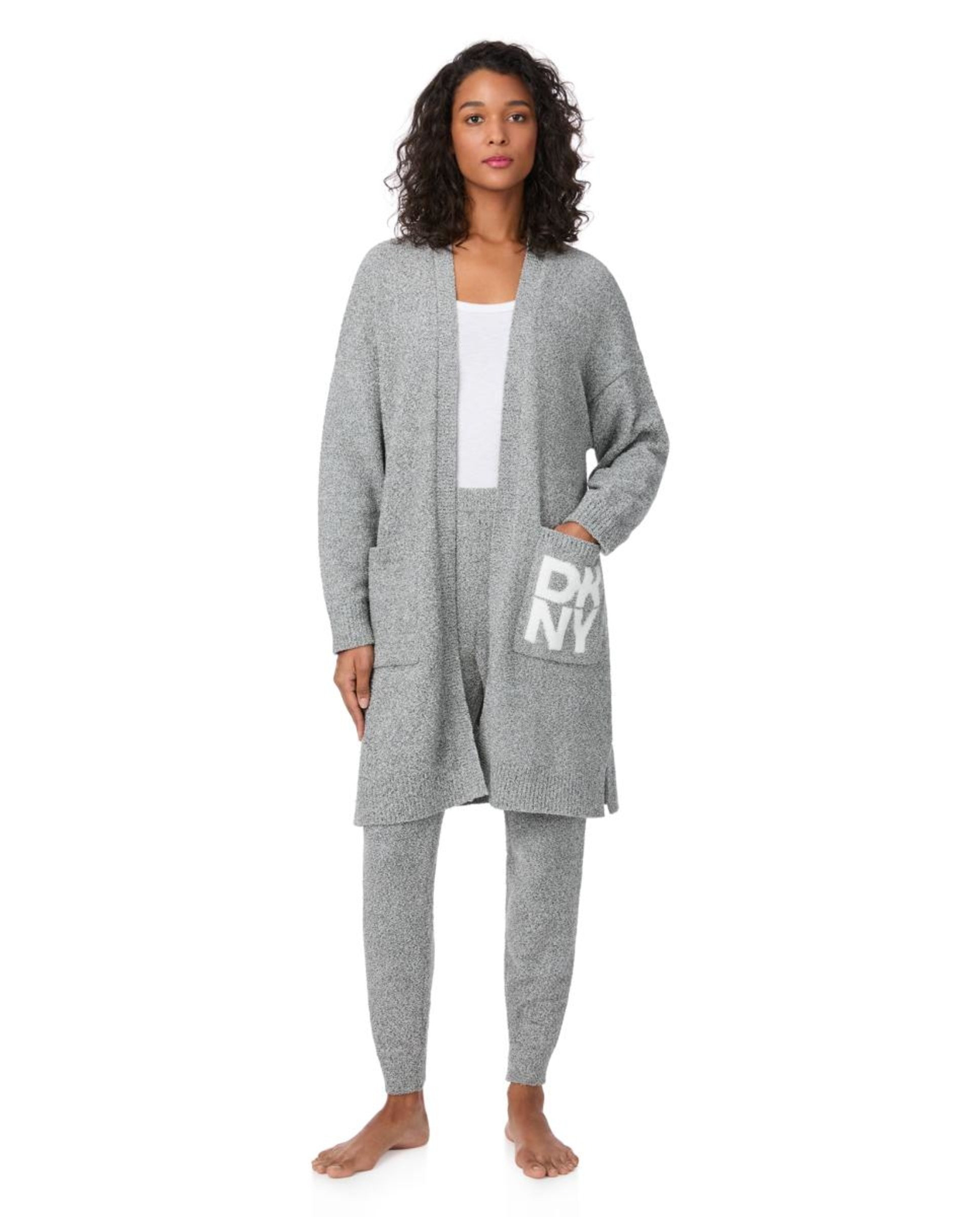 Robe com Bolsos Cinzento-claro-1