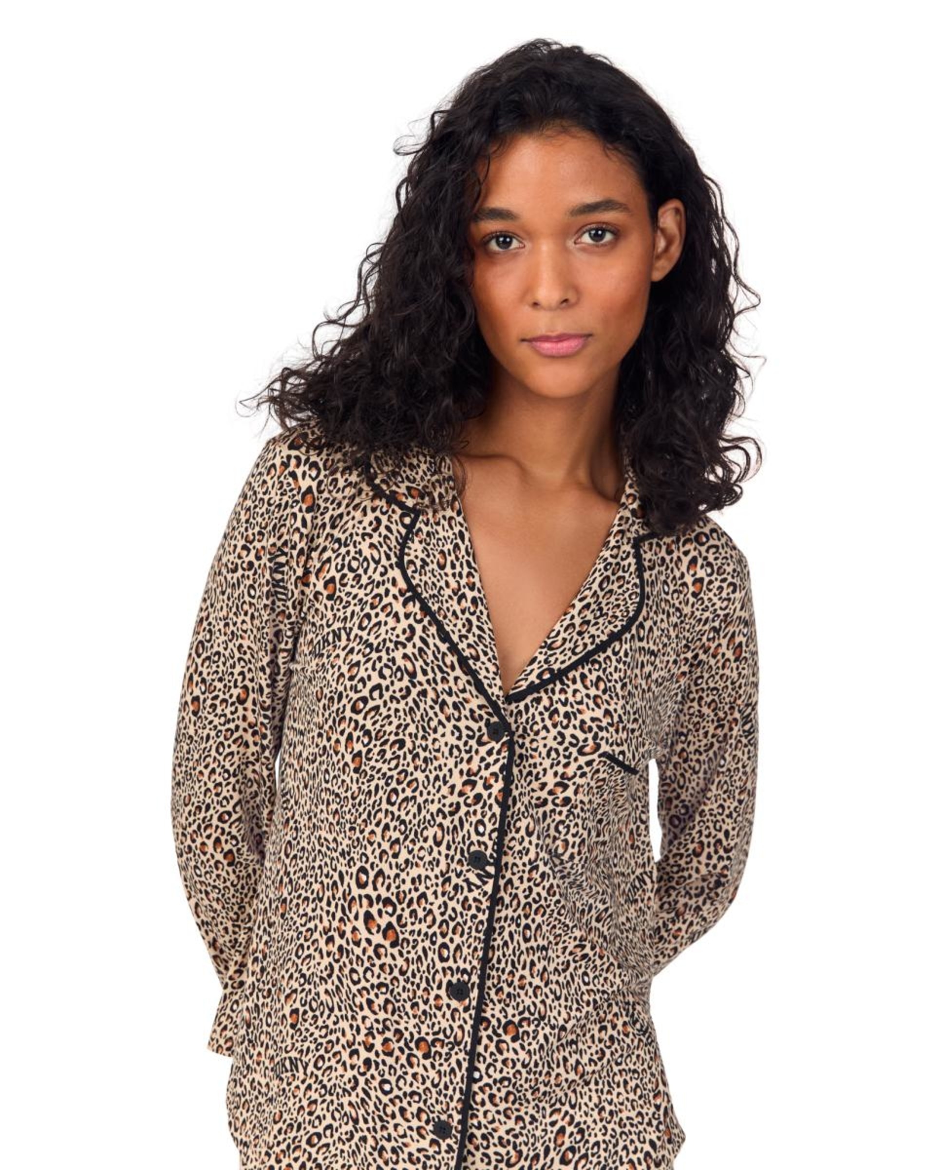 Pijama de Manga Comprida Bege-3