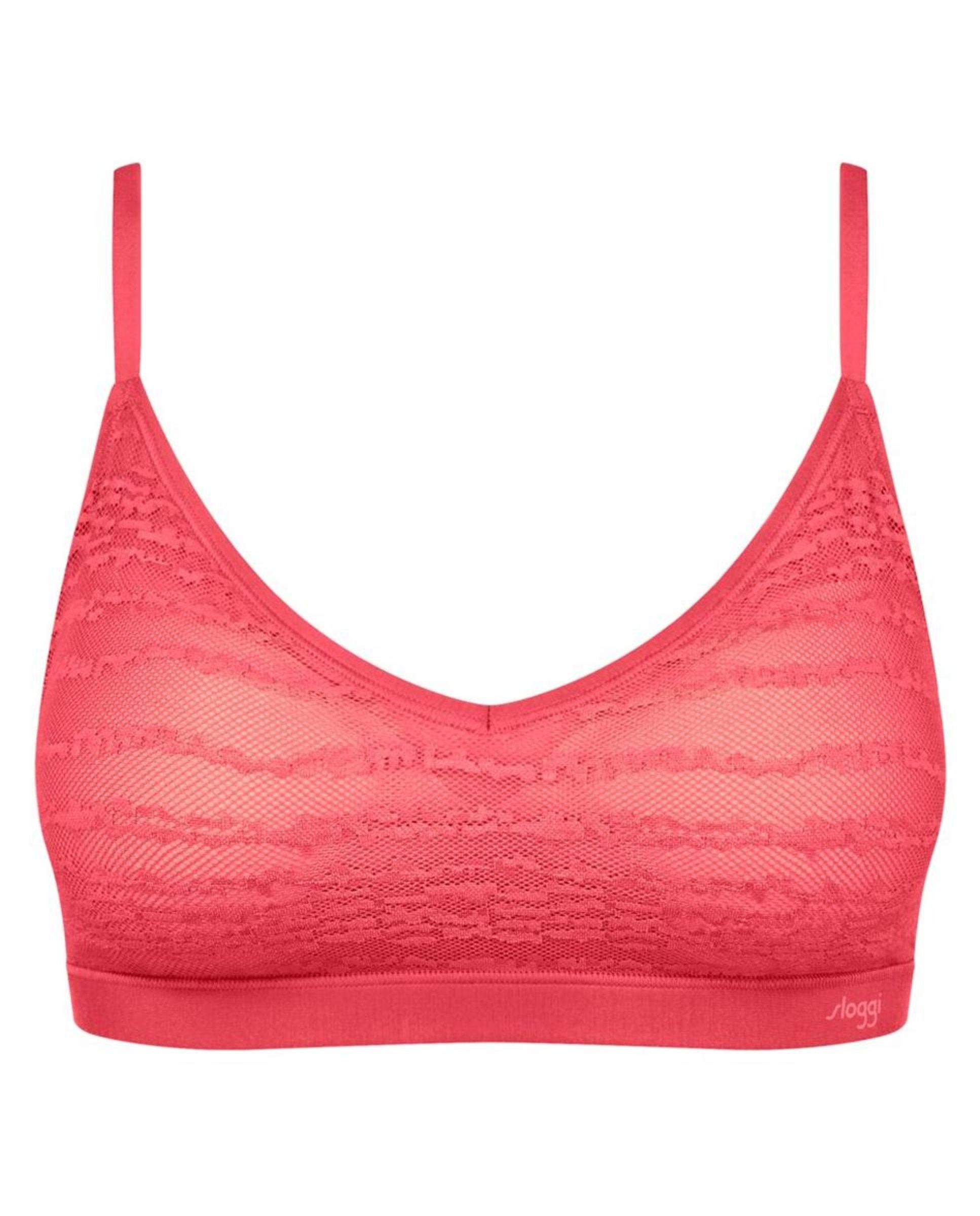 Soutien Push-Up de Renda Plano Rosa-claro-4