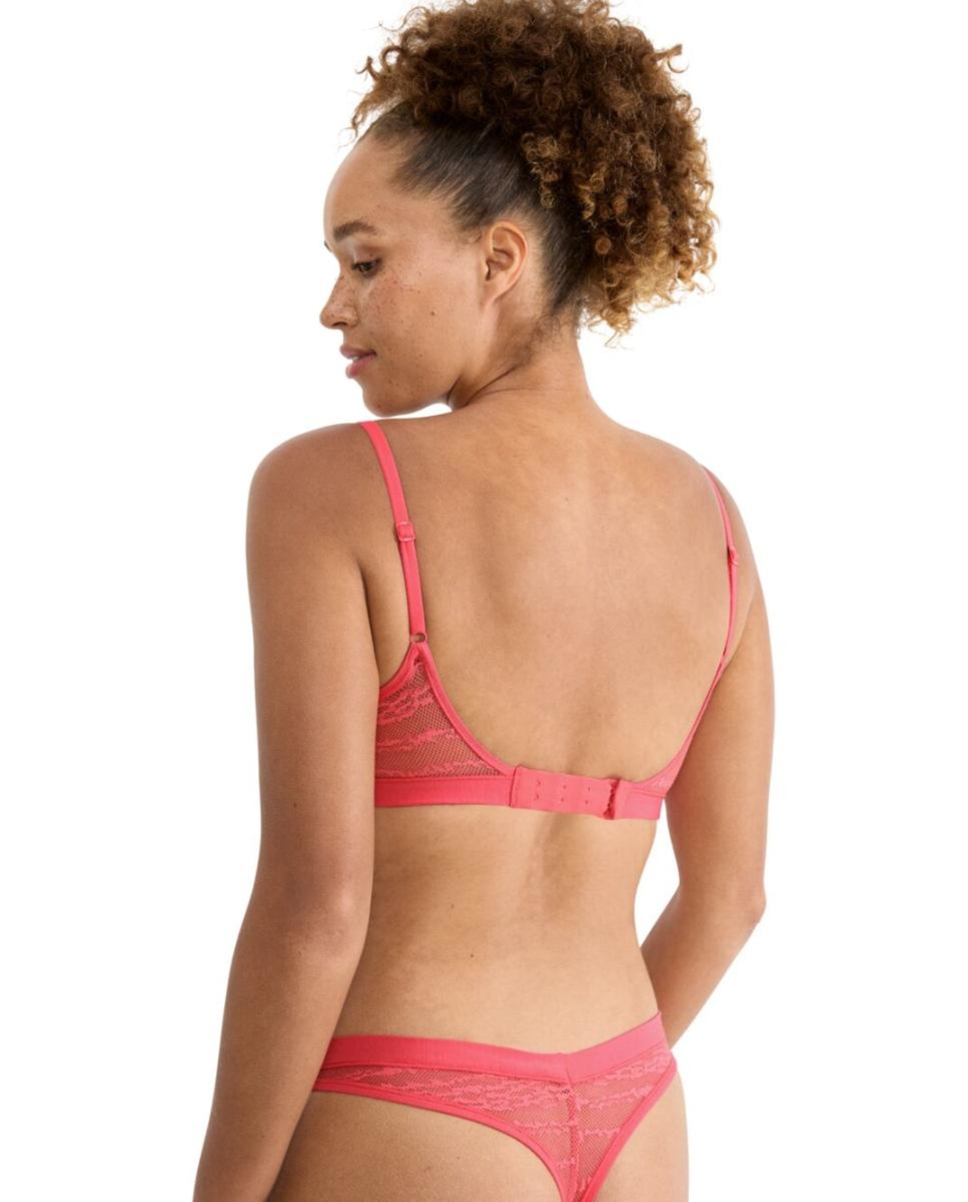 Soutien Push-Up de Renda Plano Rosa-claro-2
