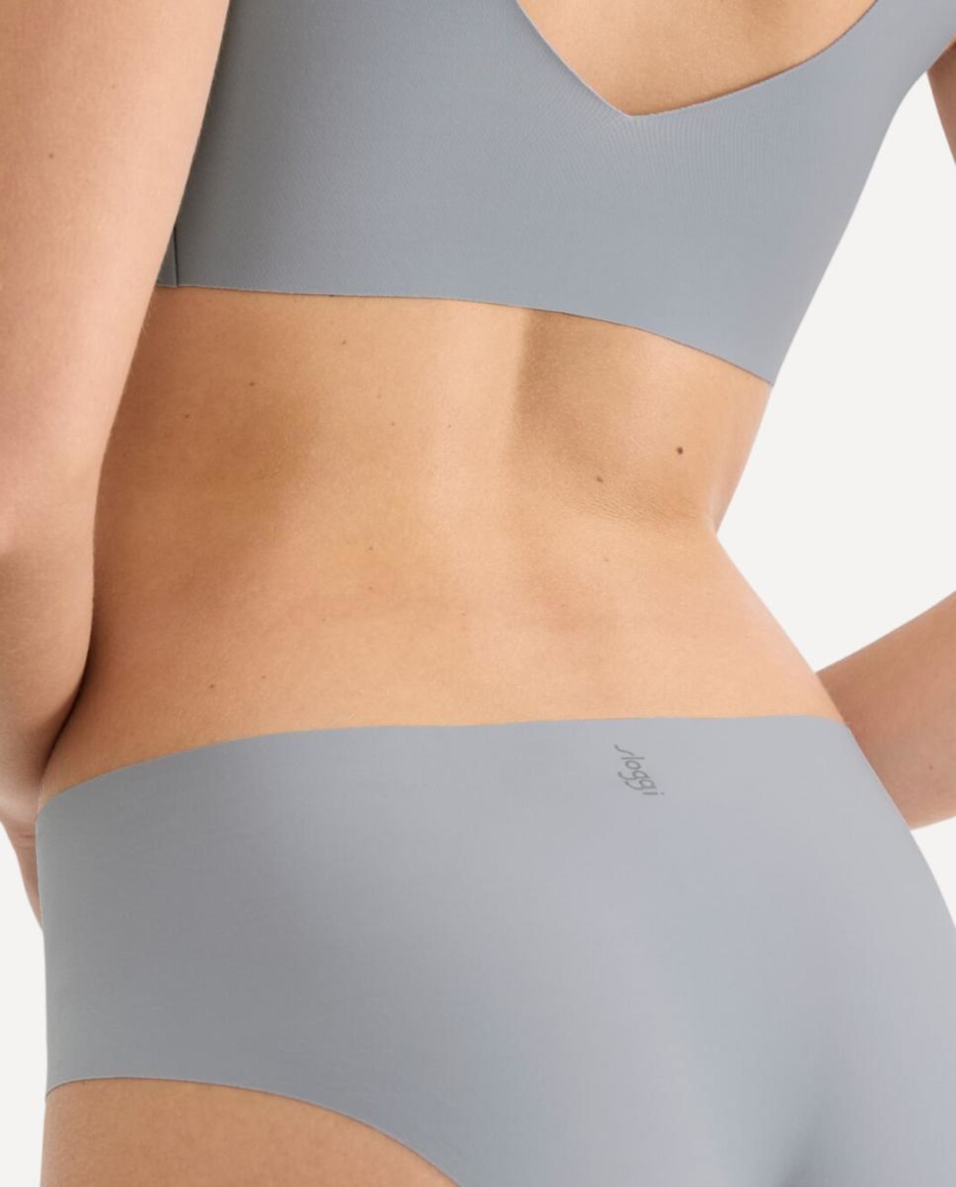 Cueca Tipo Hipster sem Costuras Cinzento-claro-3