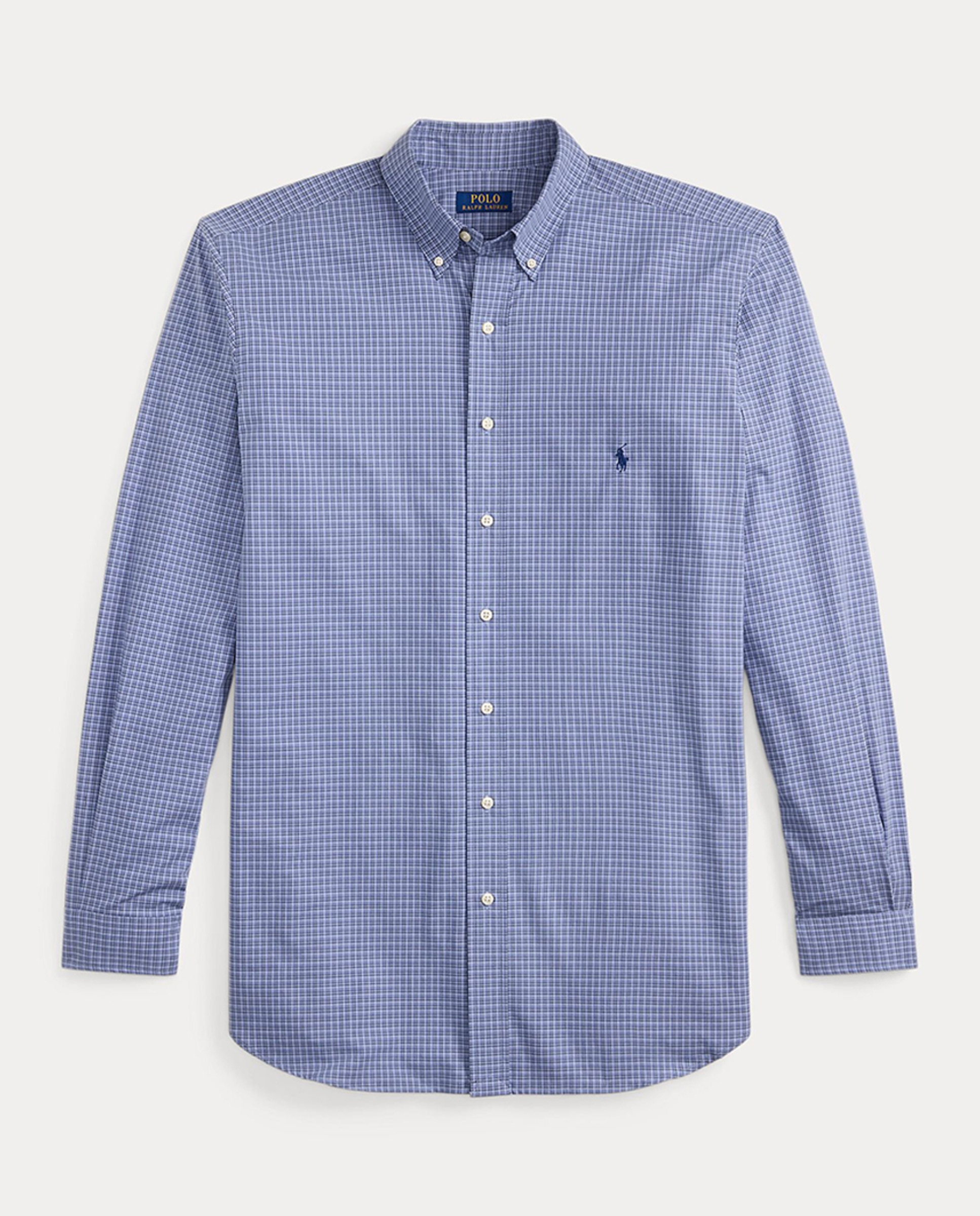 Camisa Custom Fit de Popelina Elástica Azul-porcelana-5