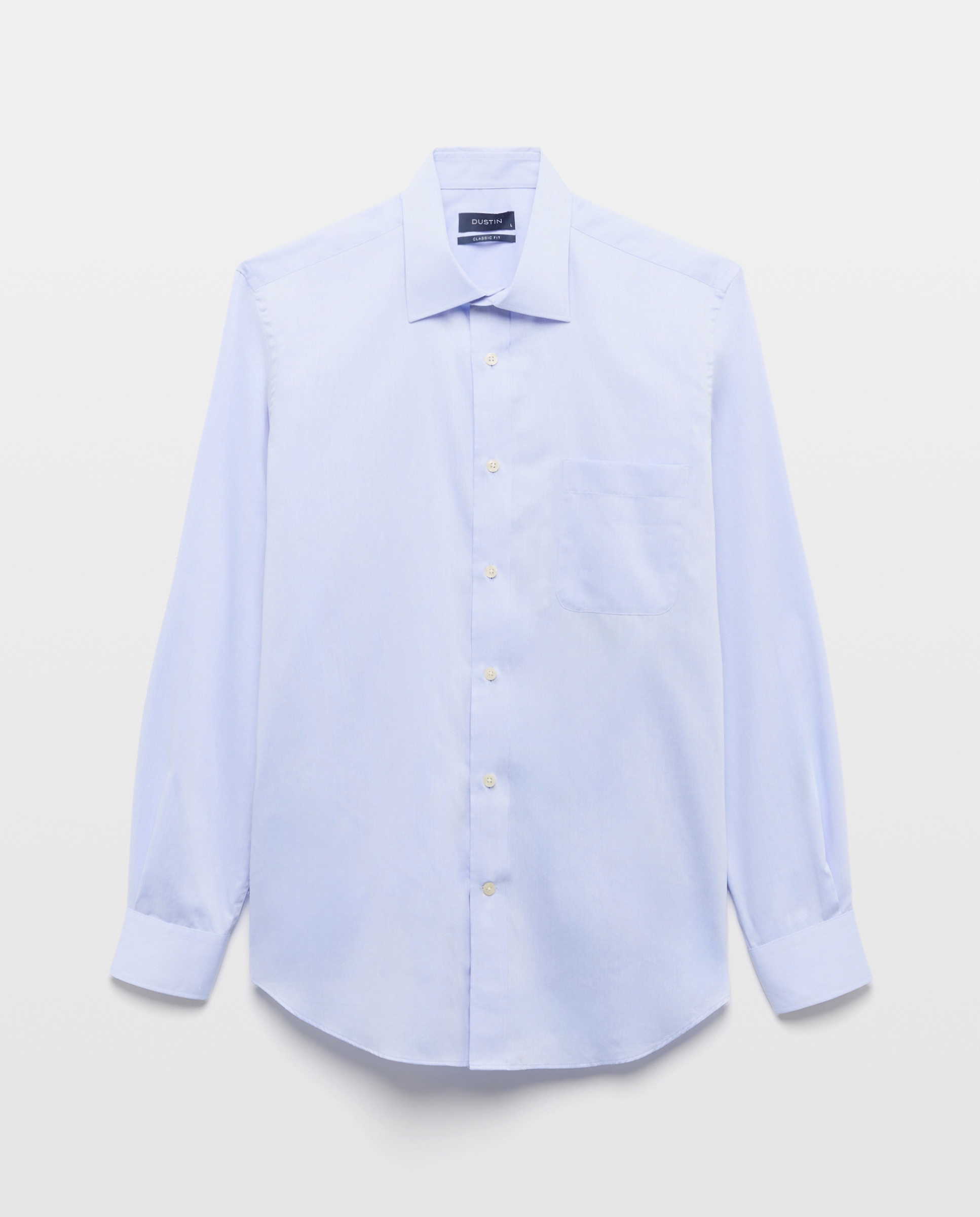 Camisa Formal com Padrão Espinha de Peixe Azul-4
