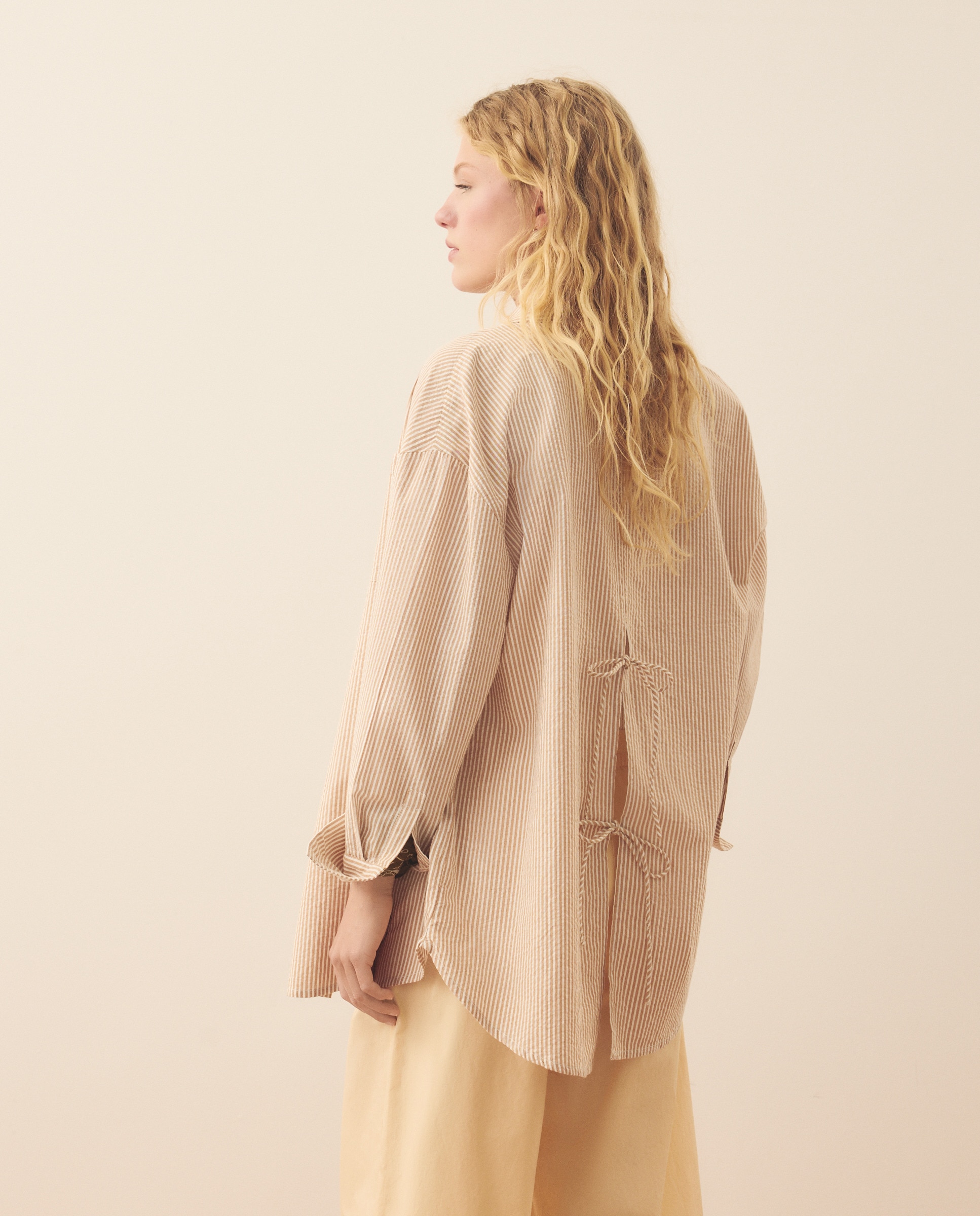 Blusa de Seersucker Branco-4