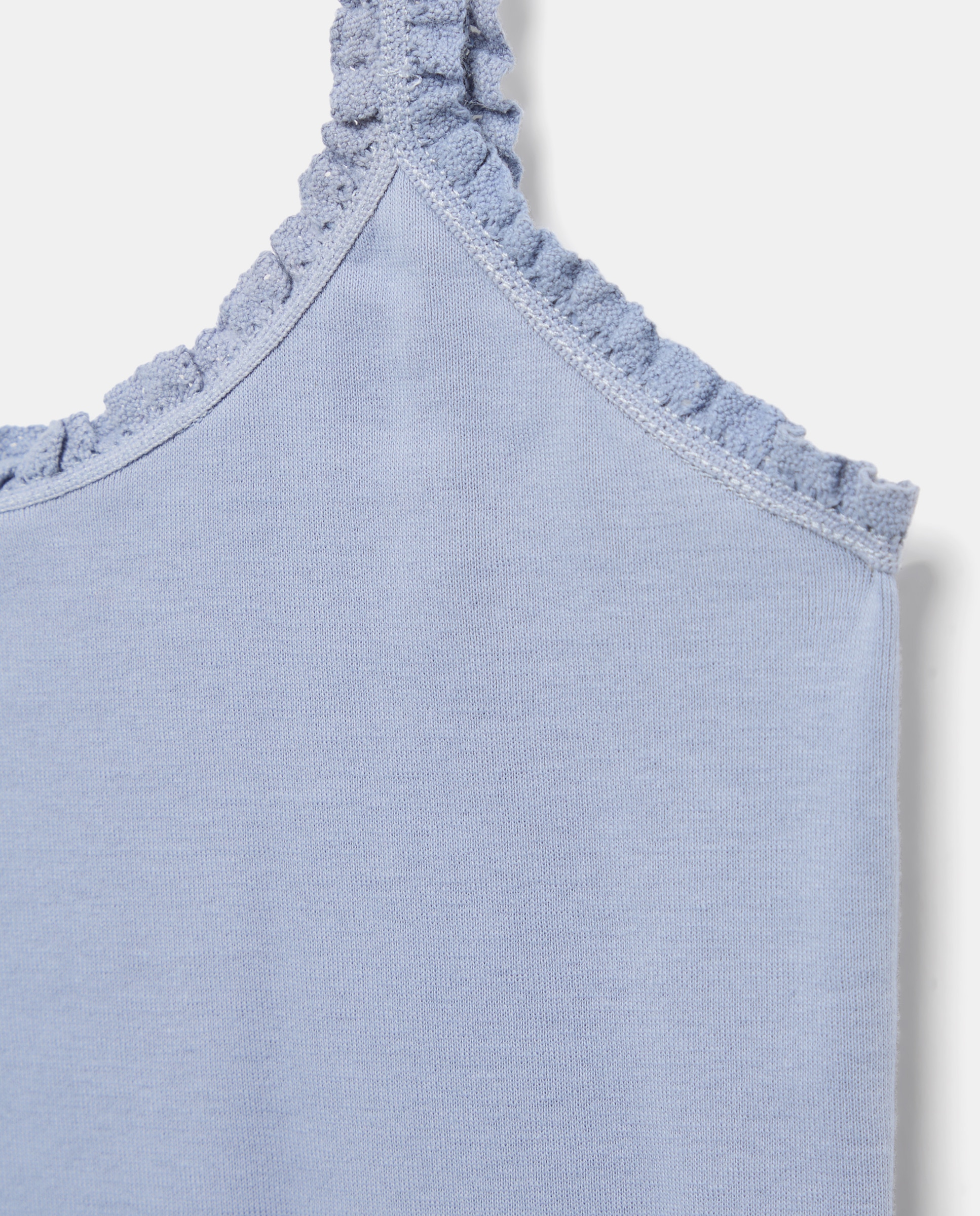 Camiseta mujer algodón tirante crochet 430 Azul oscuro-5