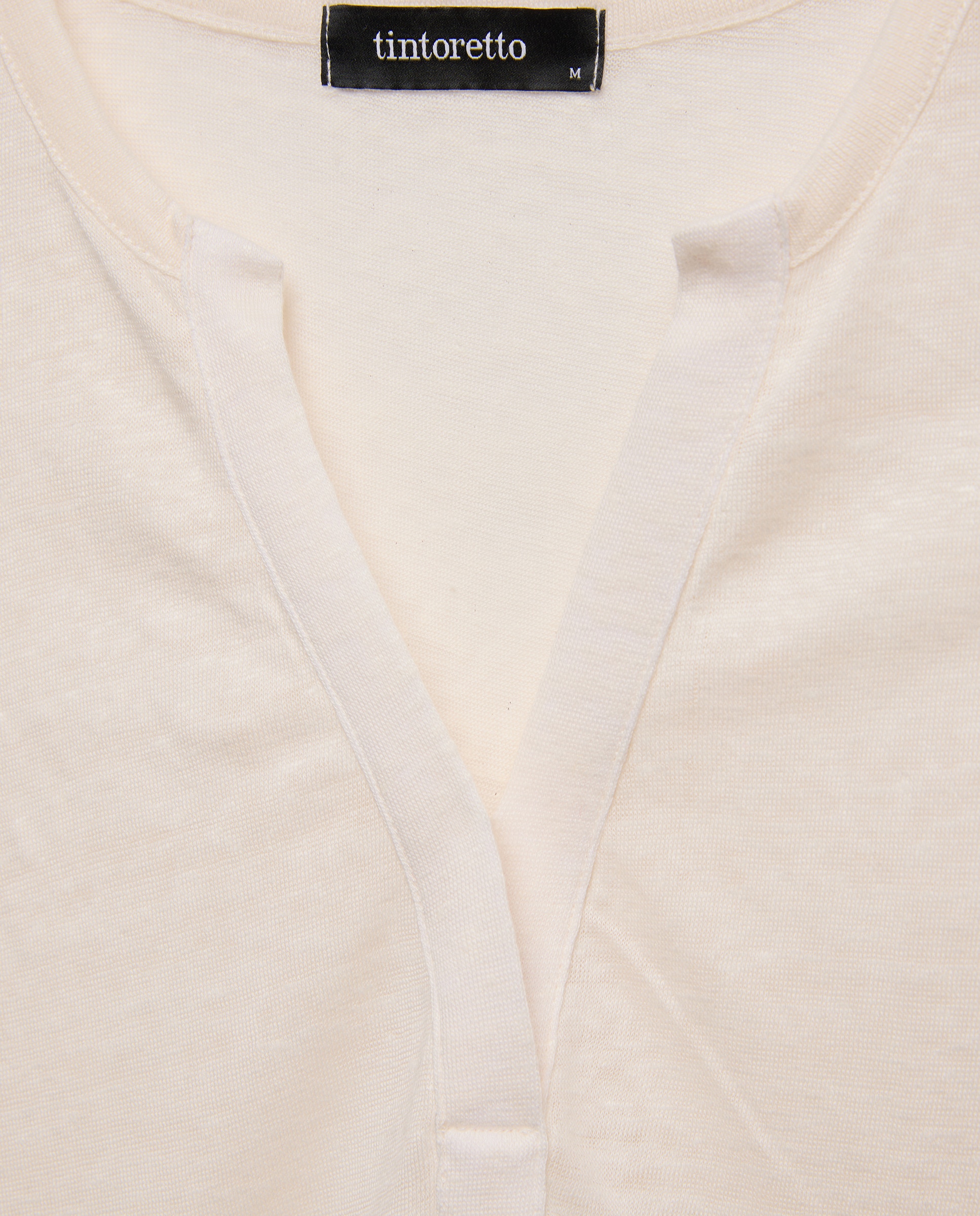 T-shirt de Linho com Decote com Laço 120 Cru-5