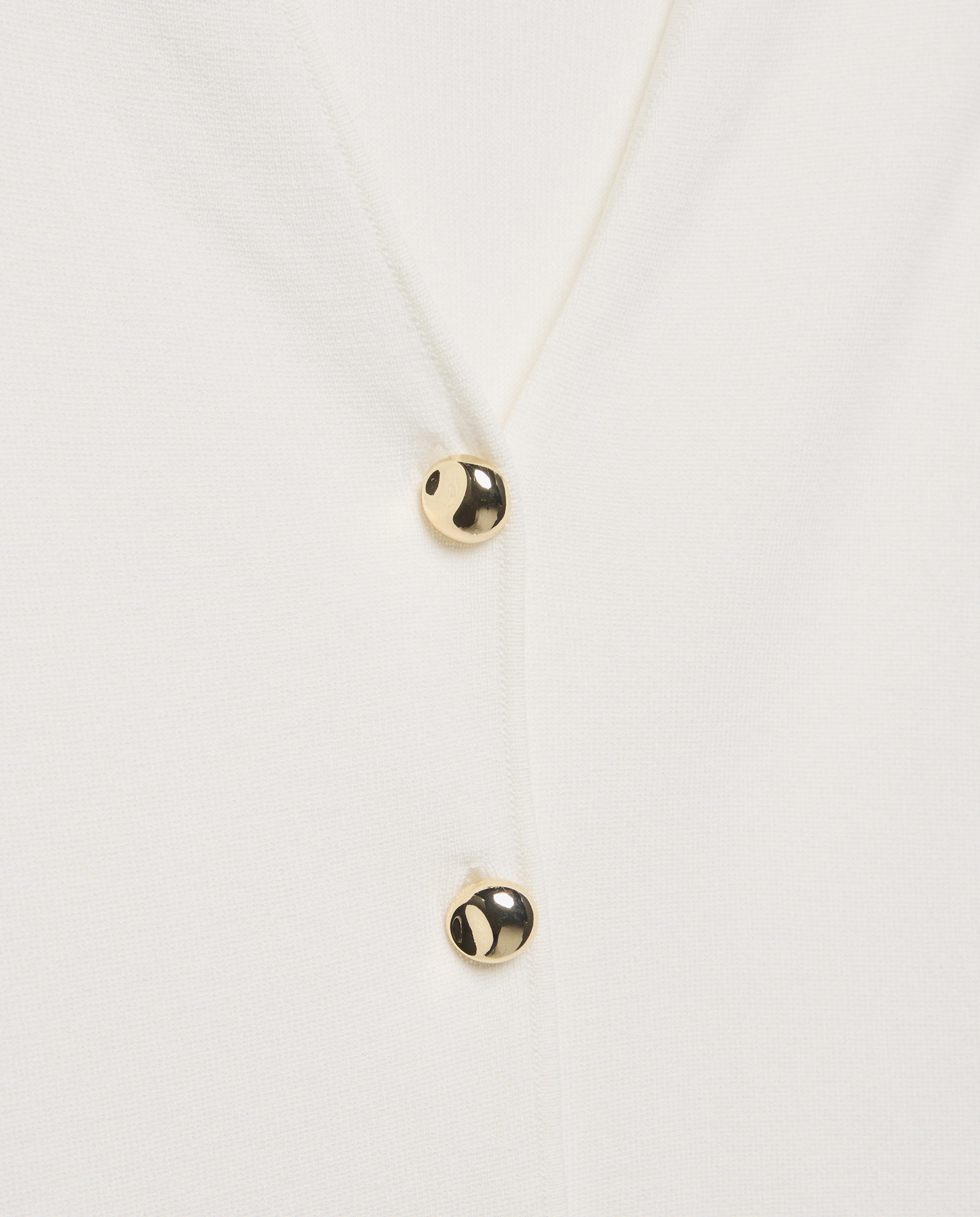 Casaco com Decote em Bico e Botões Dourados 120 Cru-2