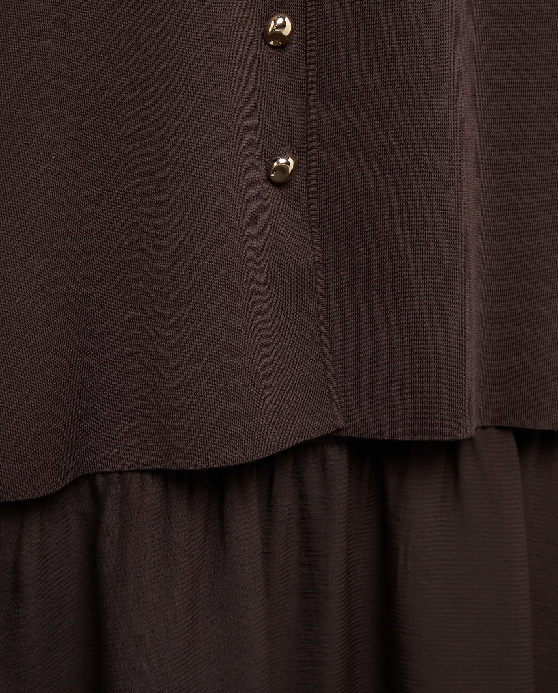 Vestido sem Mangas Combinado com Colete de Tricot Chocolate-5