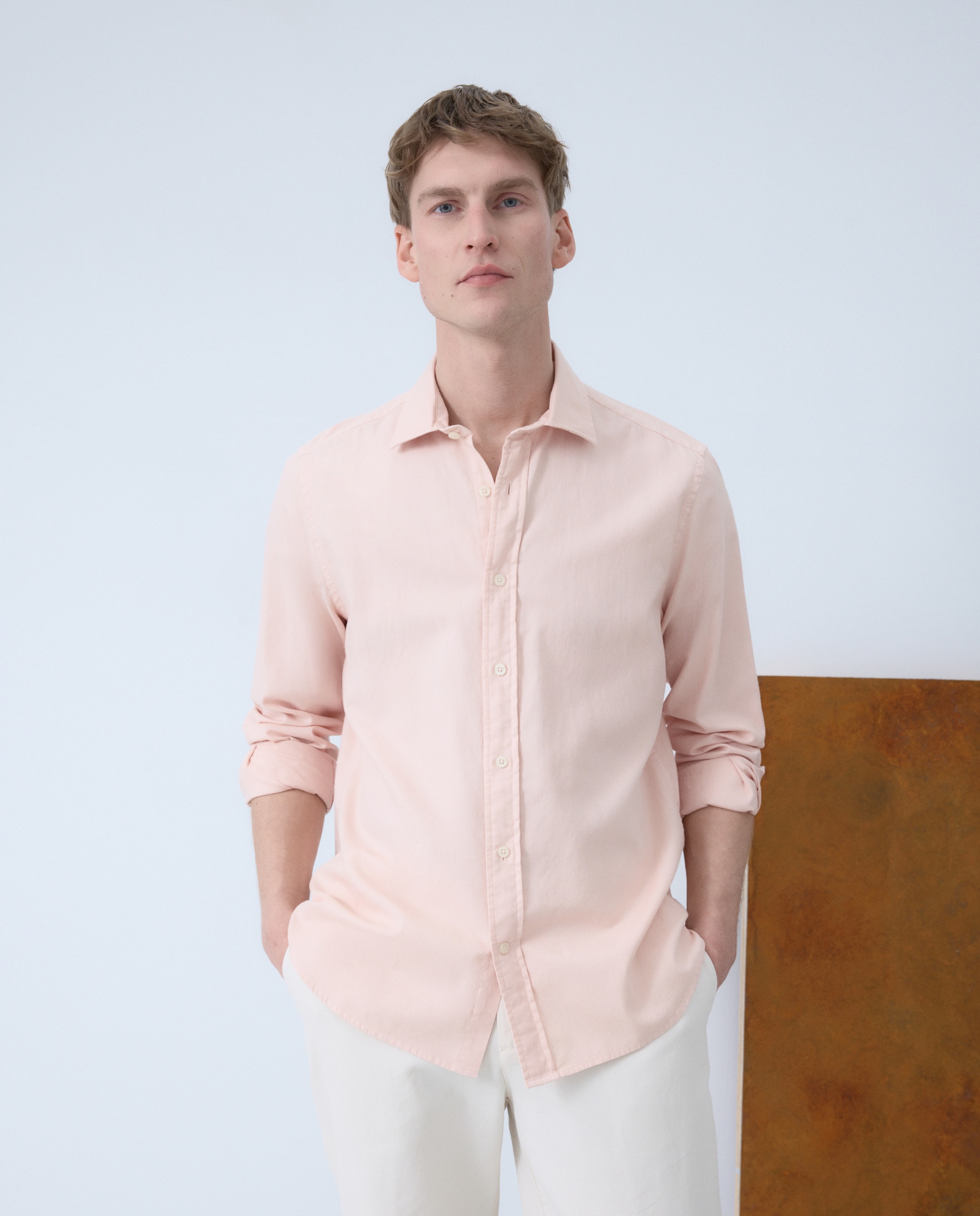 Imagem 0 de Camisa Casual de Algodão com Estrutura e Manga Comprida