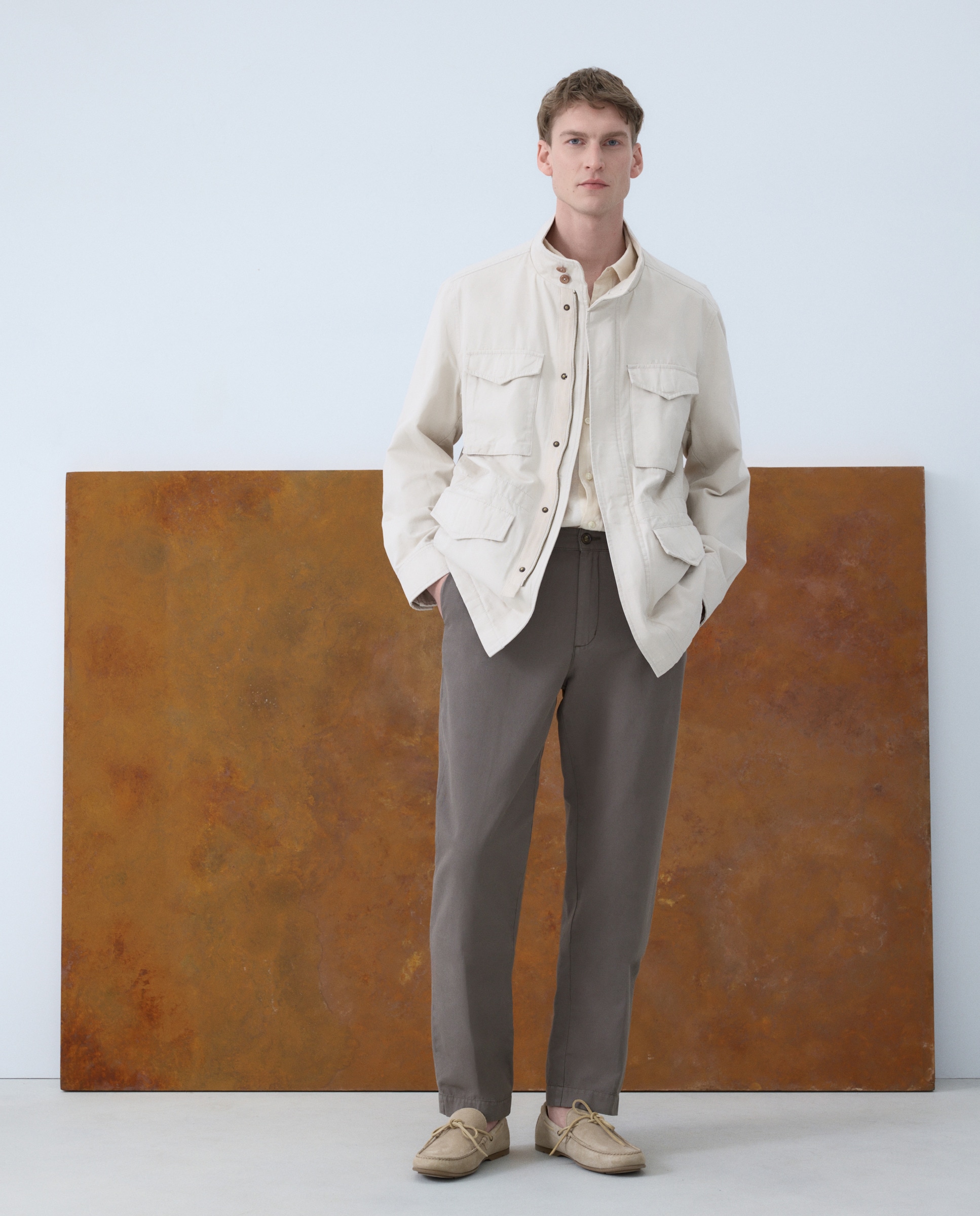 Imagem 0 de Field Jacket Ligeiro com Mistura de Algodão e Linho