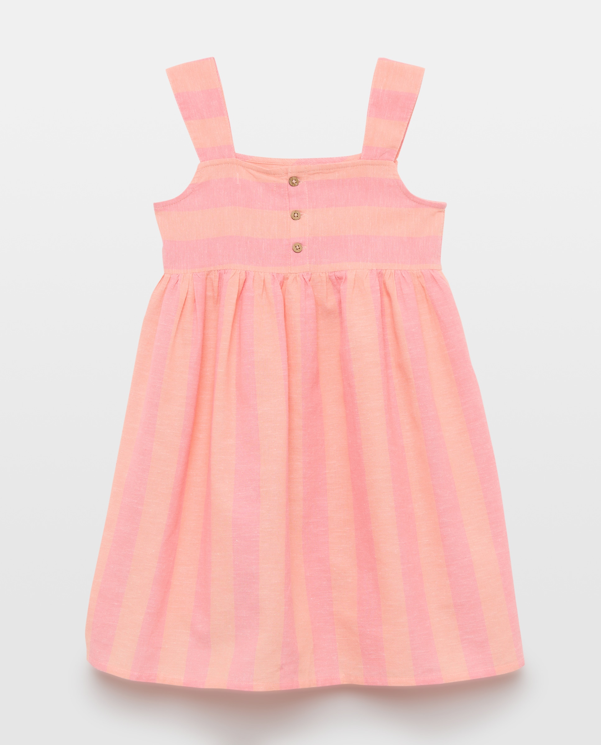 Vestido niña de rayas 240 Fucsia-2
