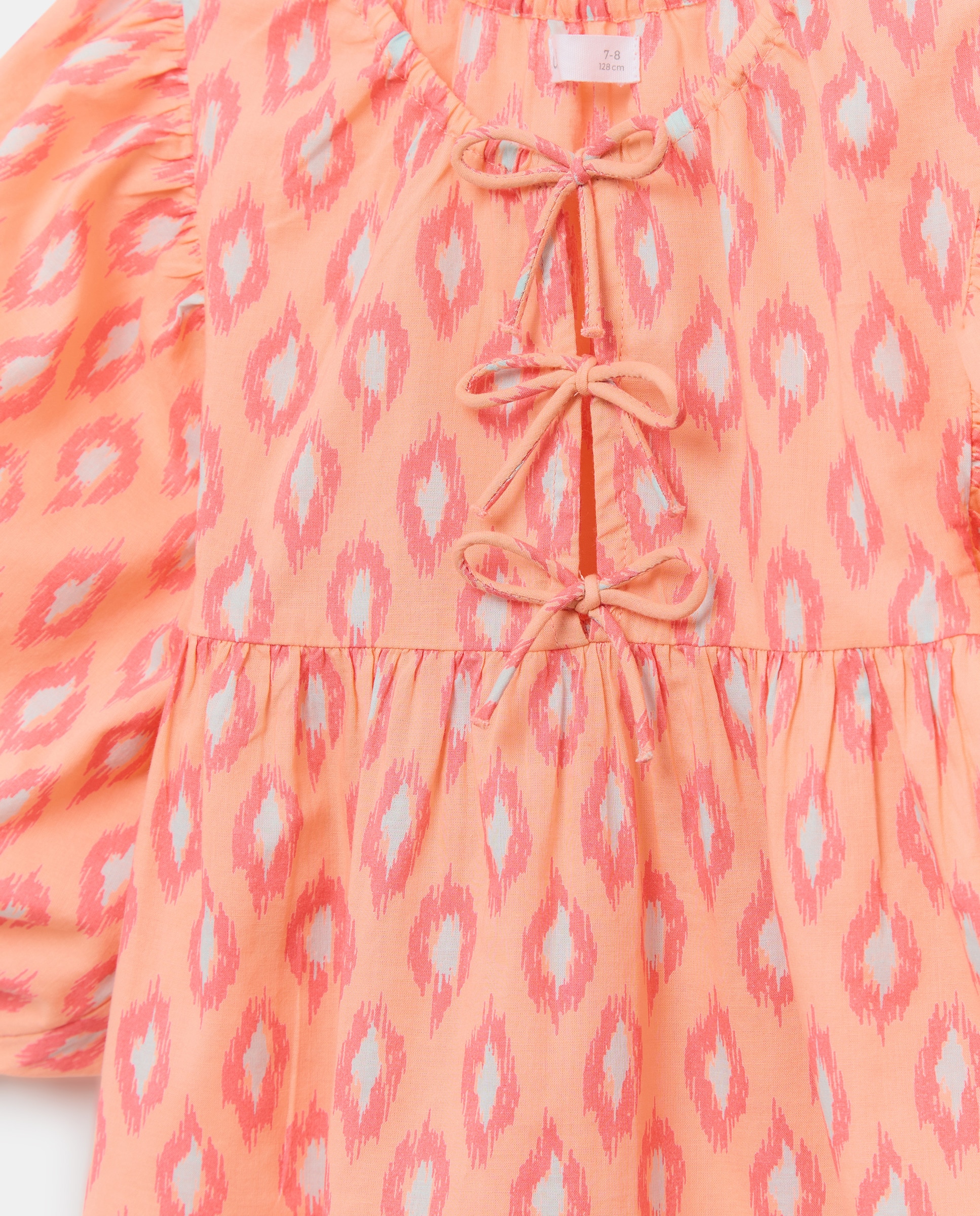 Kaftan niña geométrico 660 Naranja-3