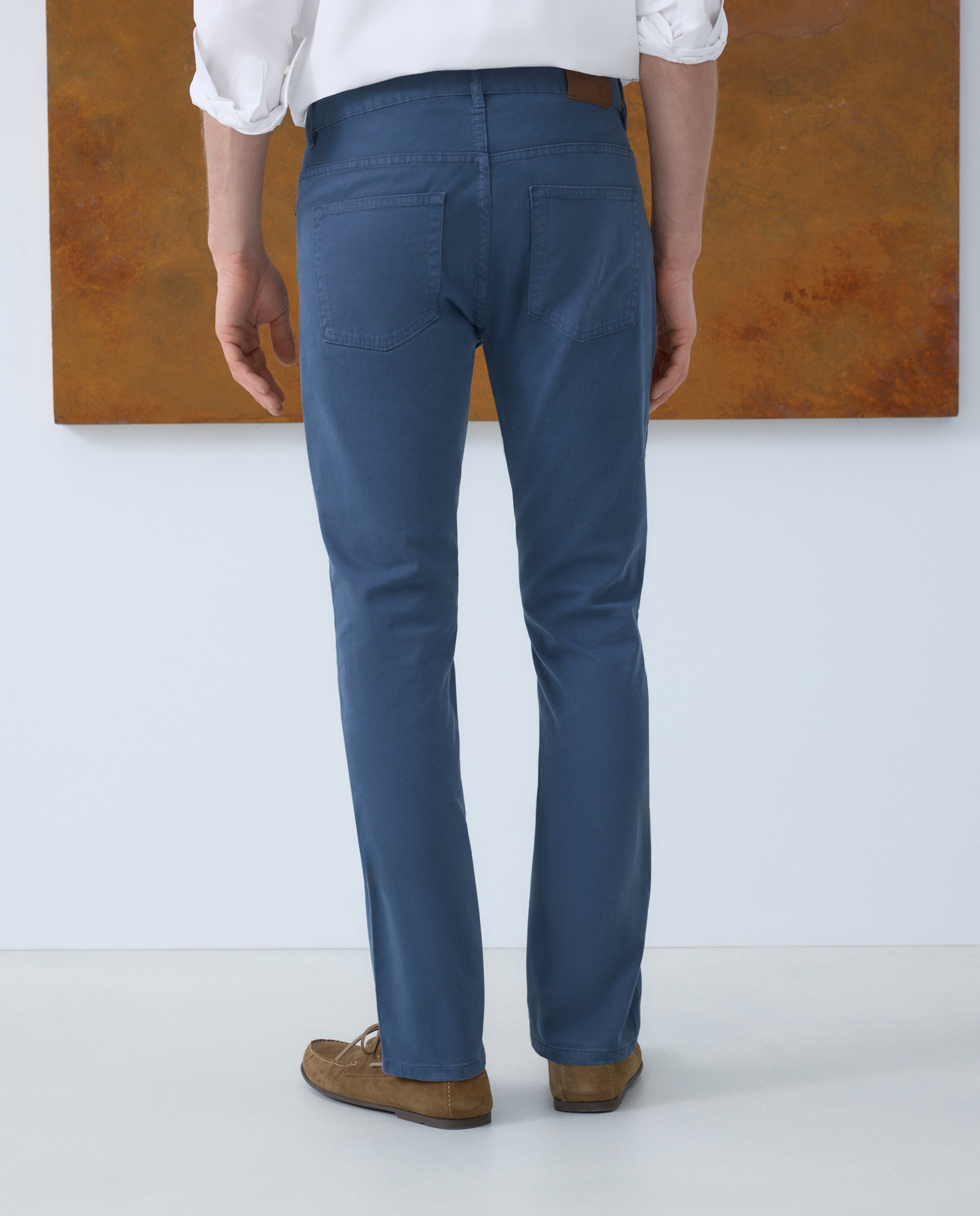 Calças com 5 Bolsos Azul-claro-3