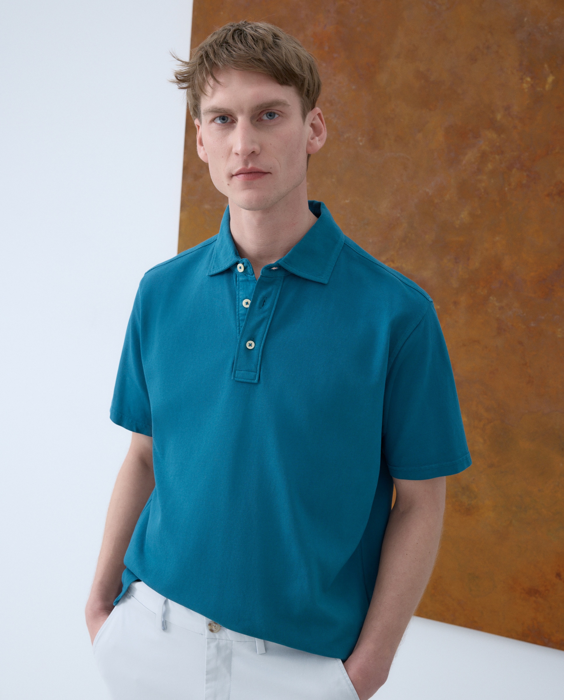 Imagem 0 de Polo Piqué Liso Garment Dye com Manga Curta