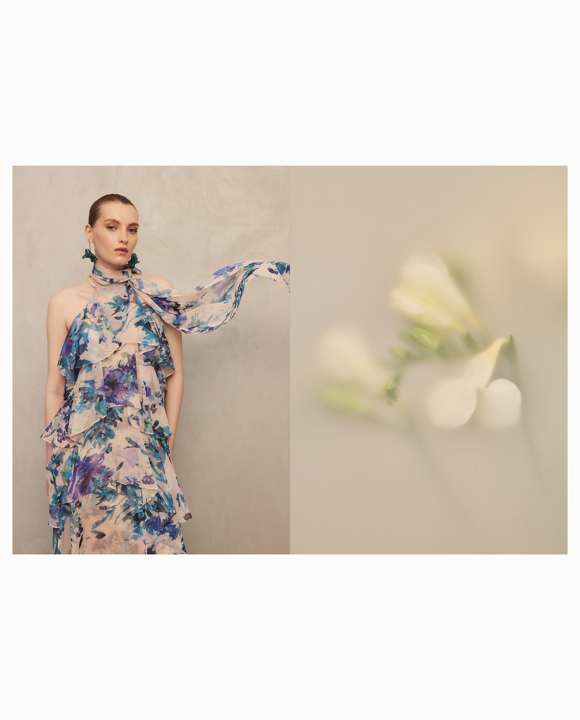 Imagem 0 de Vestido Midi com Capas e Écharpe