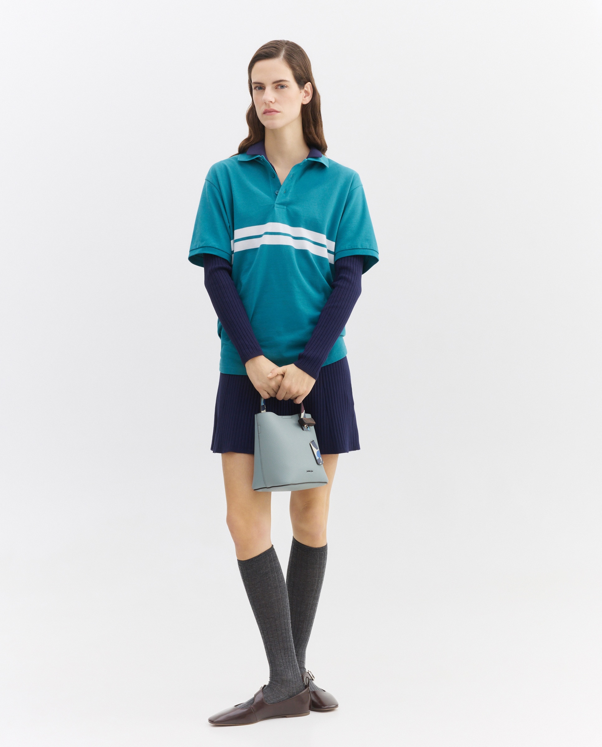 Mala de Mão e Tiracolo com Alça Estampada 400 Azul-7