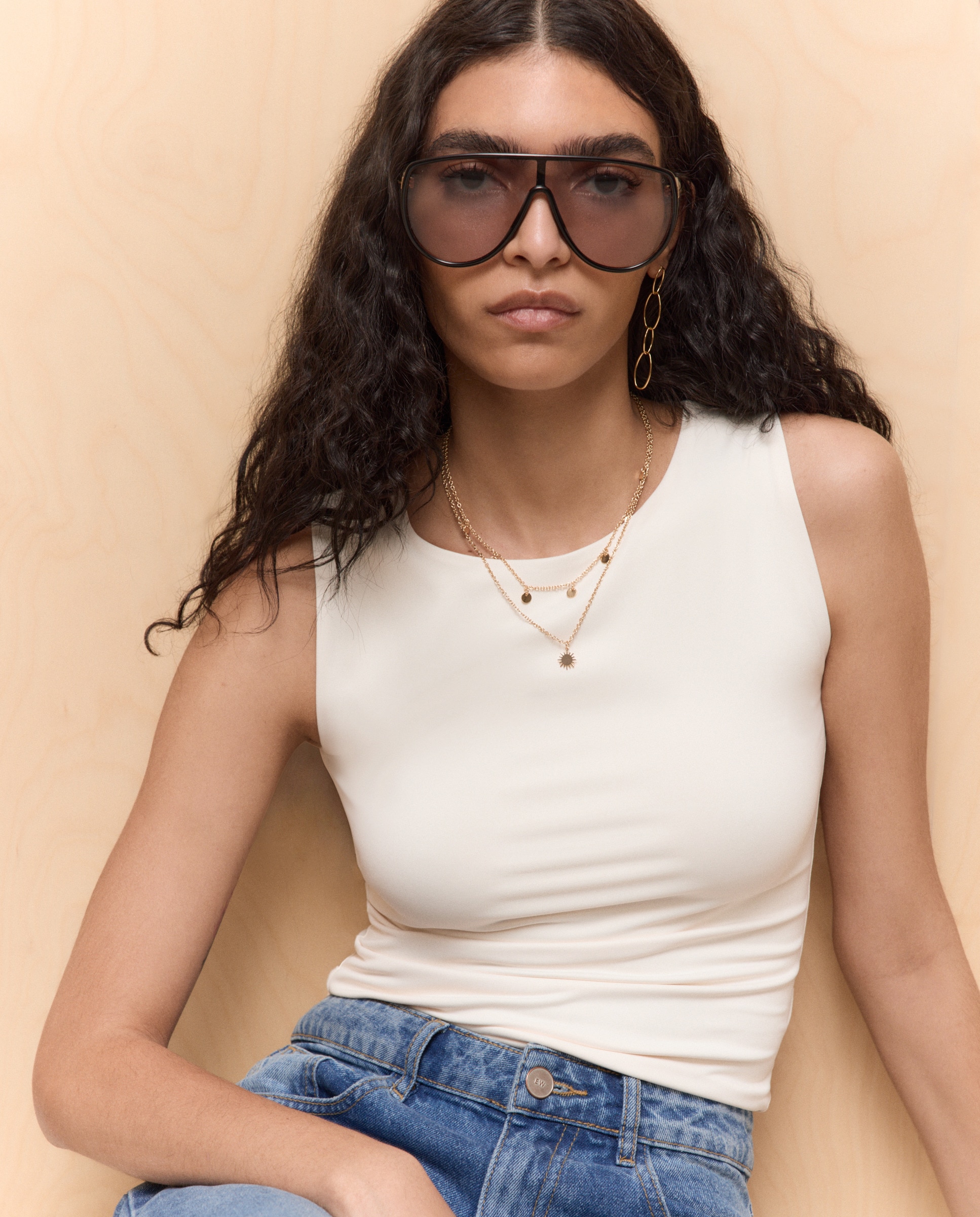 T-shirt Lisa sem Mangas 120 Cru-2