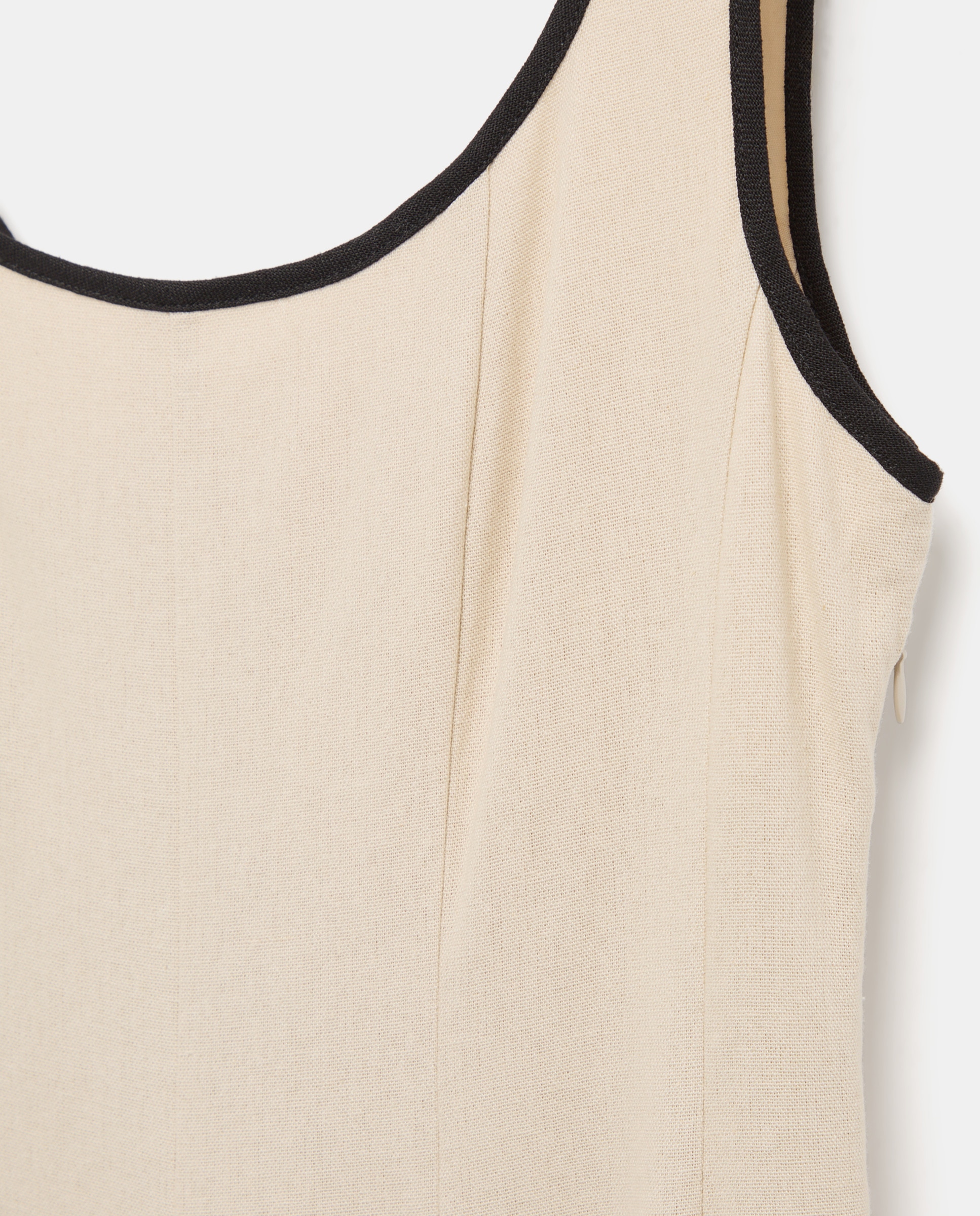 Vestido Midi com Vivos em Contraste Vison Claro-5