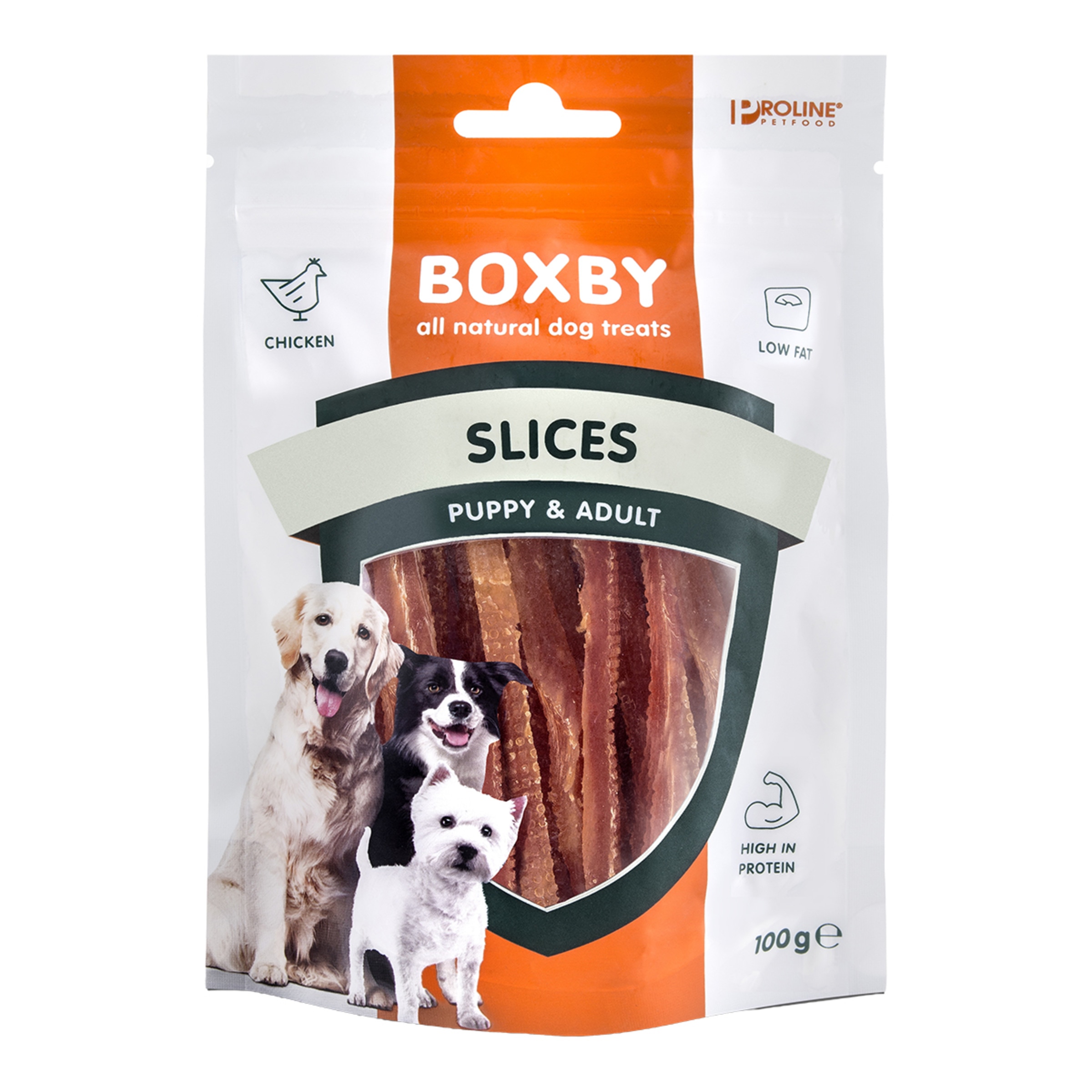 Imagen 0 de Snack para perros cachorros y adultos Boxby Slices pollo 100 g