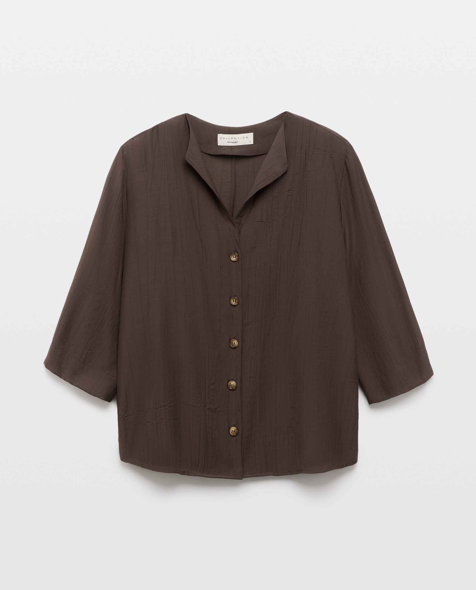 Blusa Lisa de Manga Comprida Chocolate-4