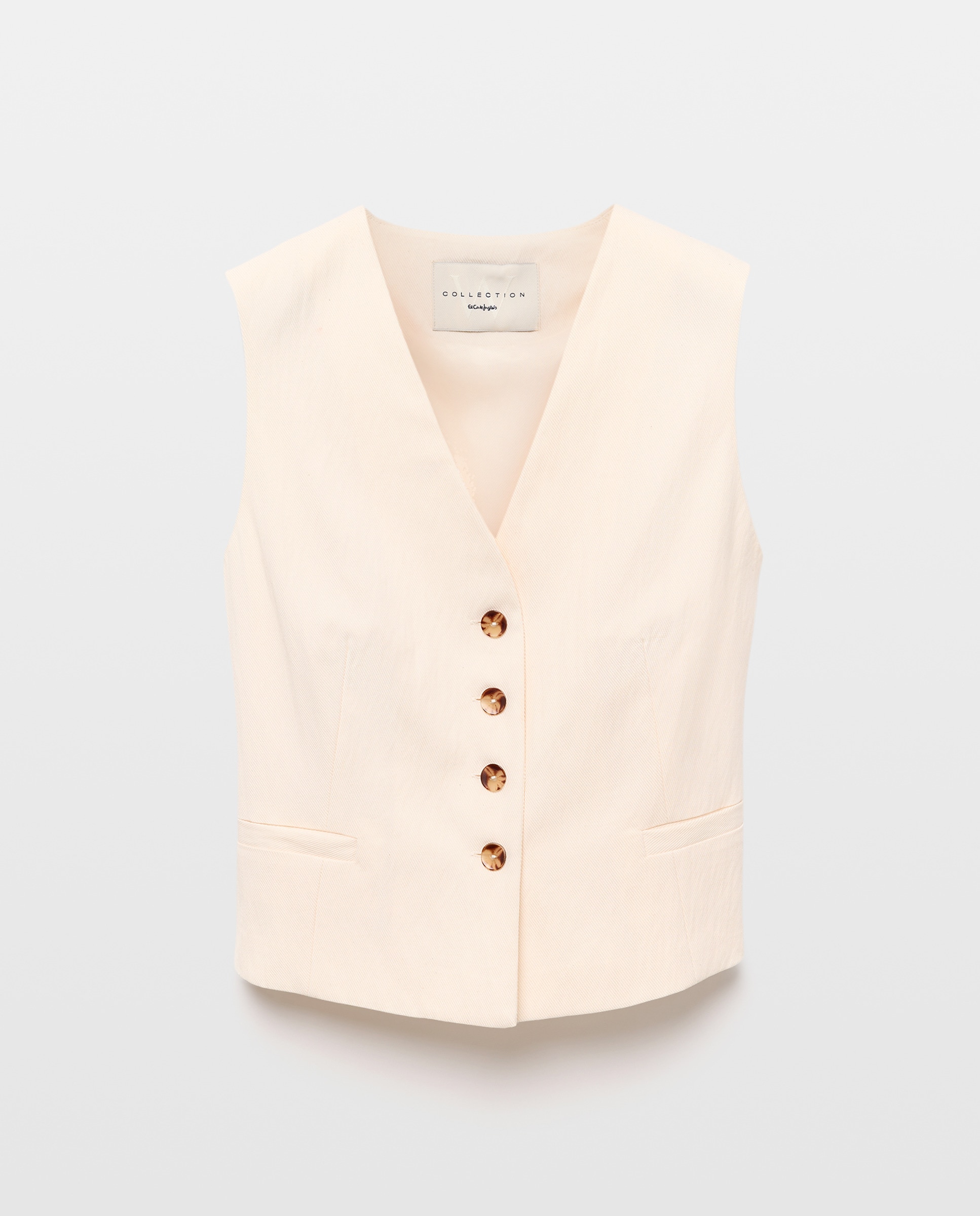 Colete Liso de Crinkle 120 Cru-4