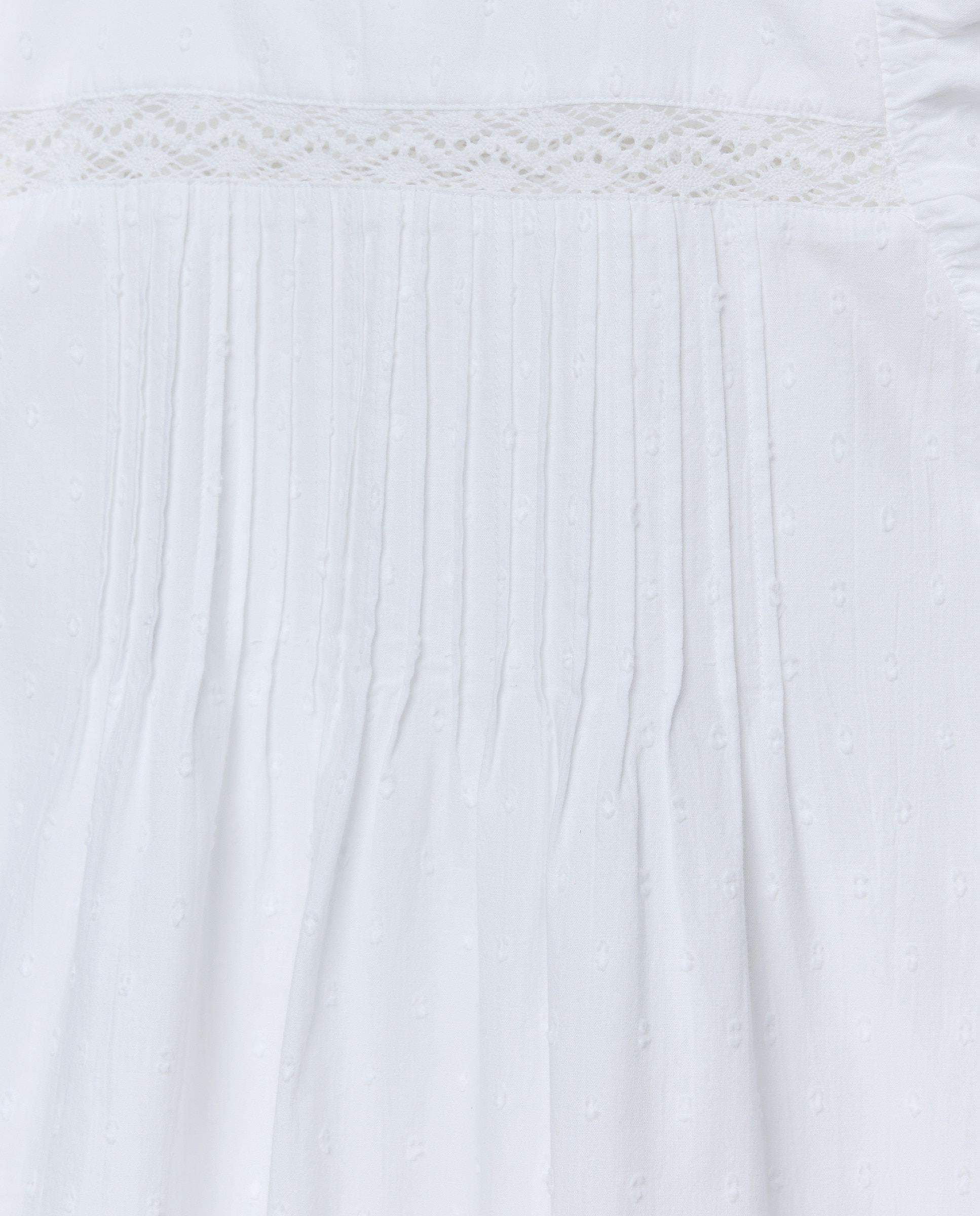 Camisa de Dormir Plana de Plumetti com Alças e Pregas Cotton Juice Branco-5