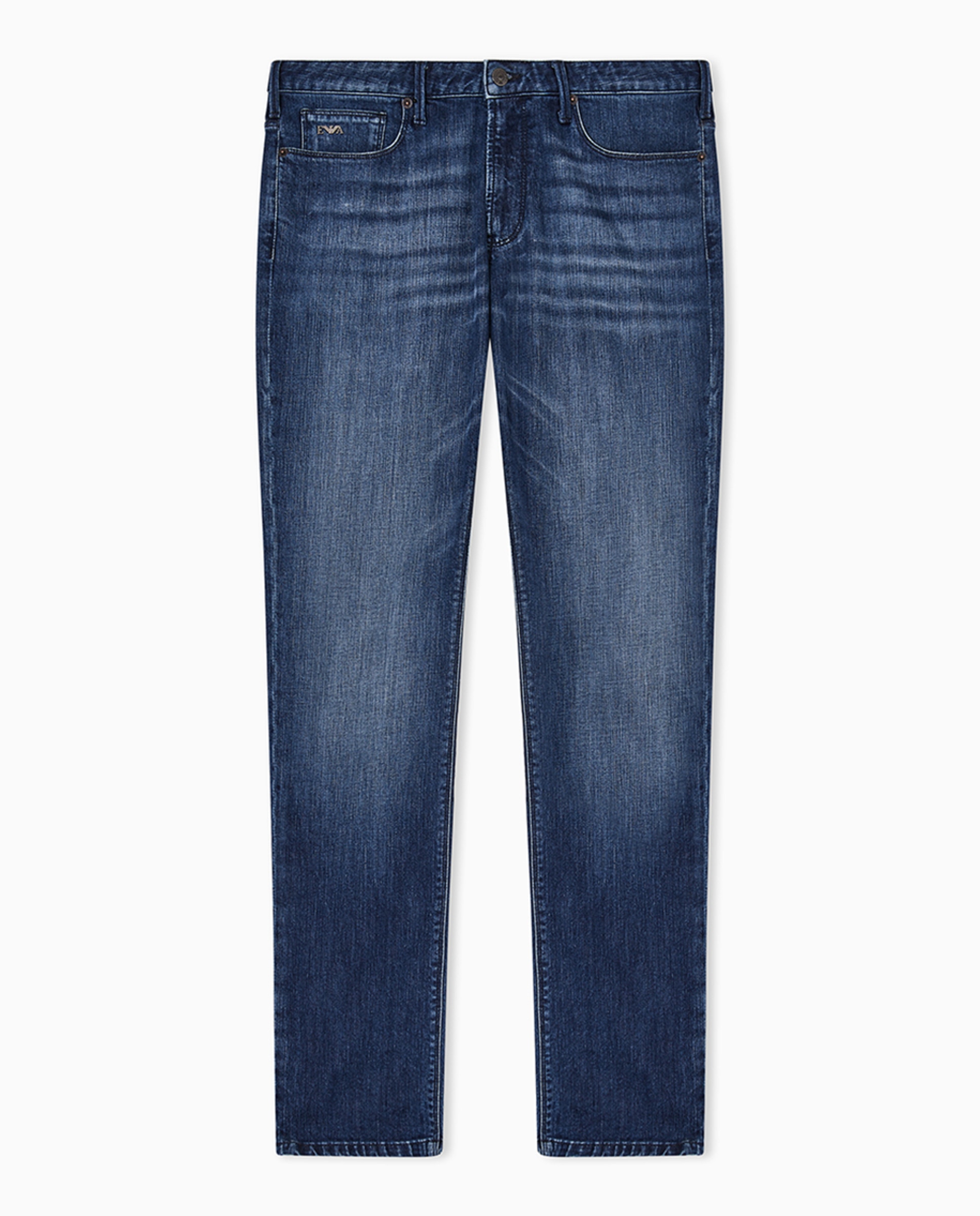 Jeans J06 Slim Fit com Lavagem e Riscas Azul-índigo-4