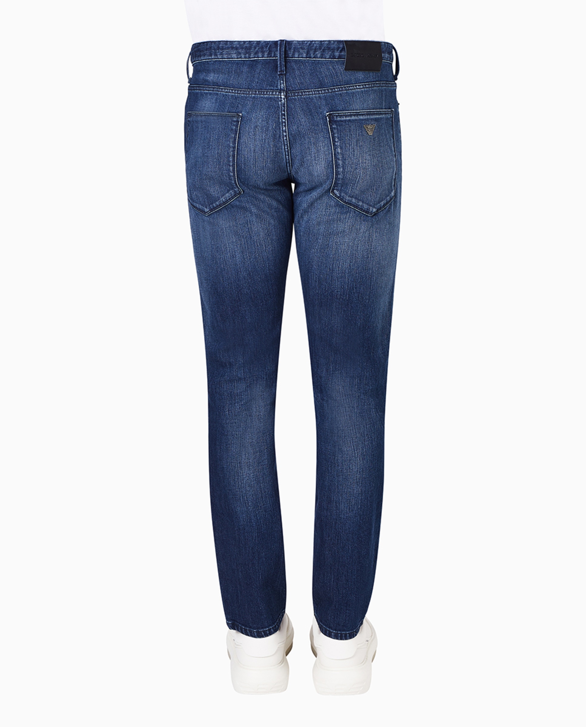 Jeans J06 Slim Fit com Lavagem e Riscas Azul-índigo-2