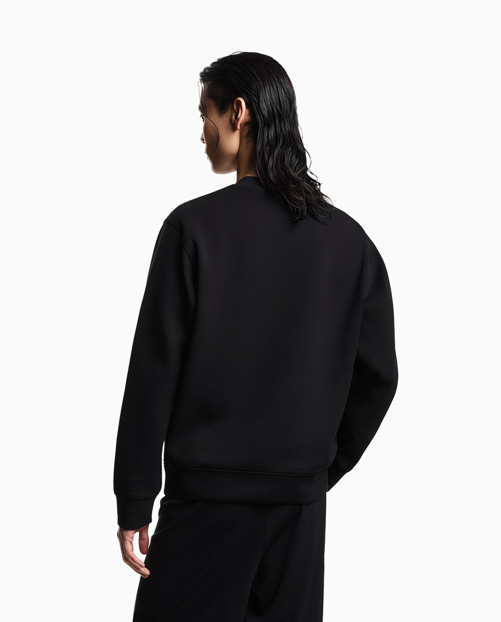 Sweatshirt de Gola Redonda com Logótipo Estampado Preto-2