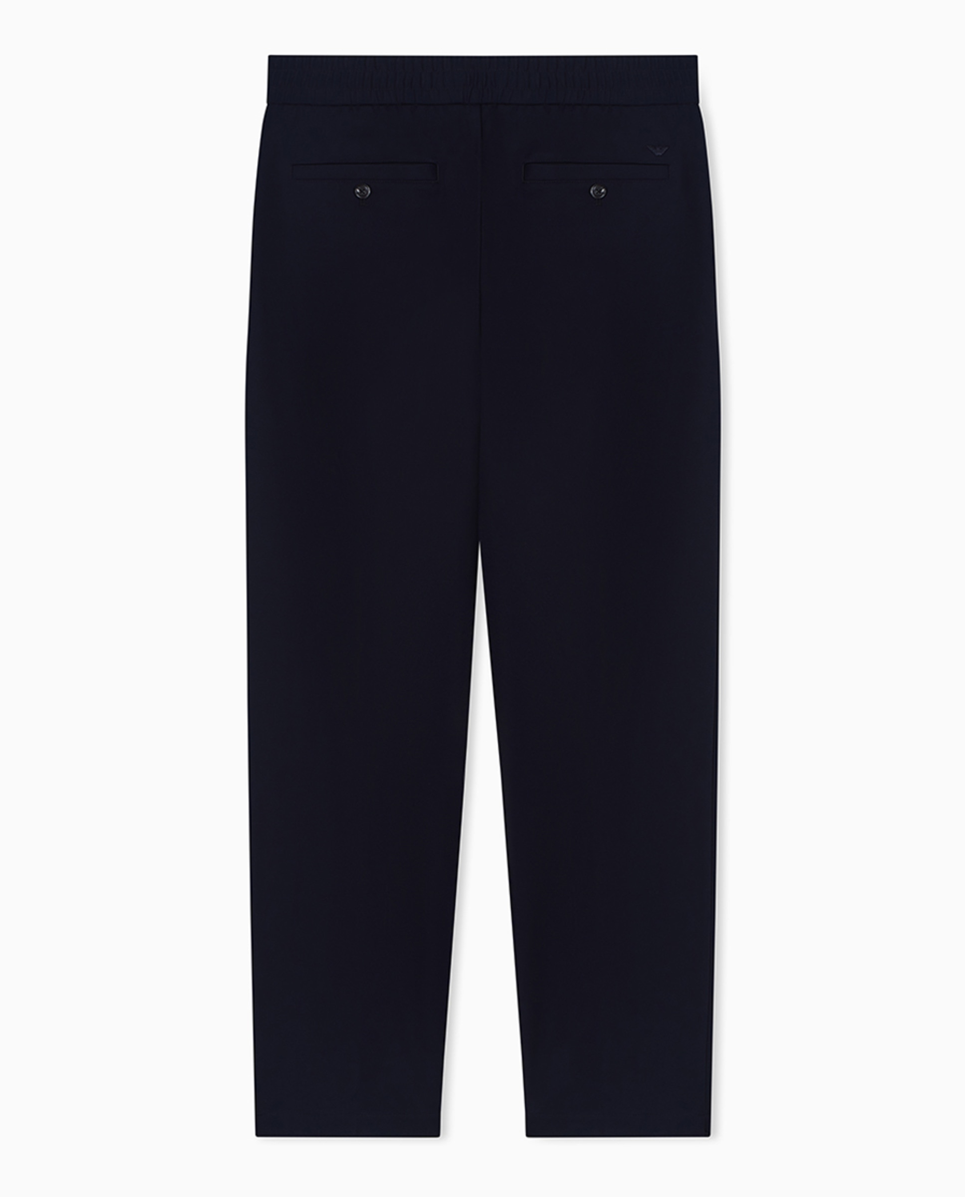 Calças Chino Regular Fit com Cintura Elástica Azul-marinho-6