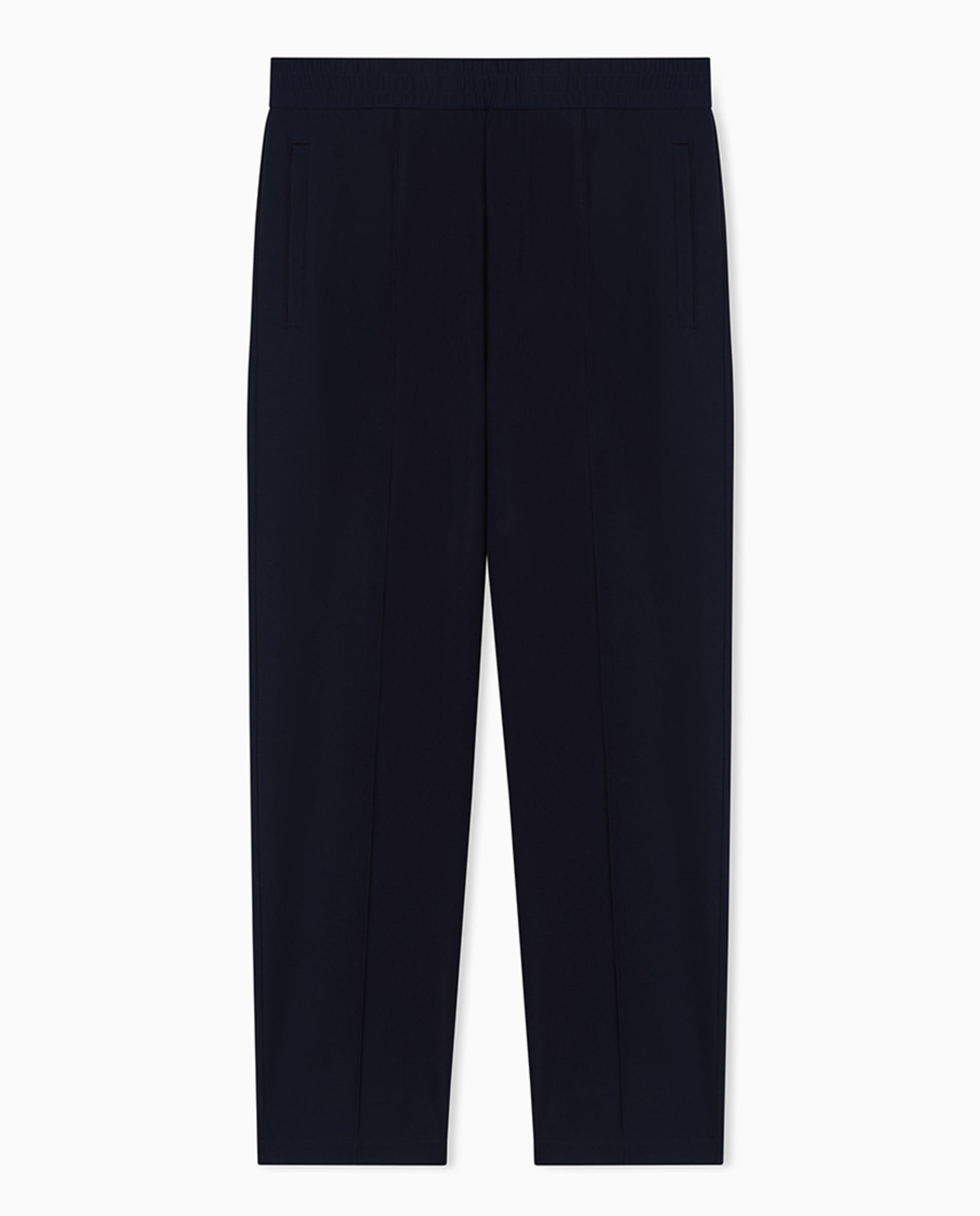 Calças Chino Regular Fit com Cintura Elástica Azul-marinho-5