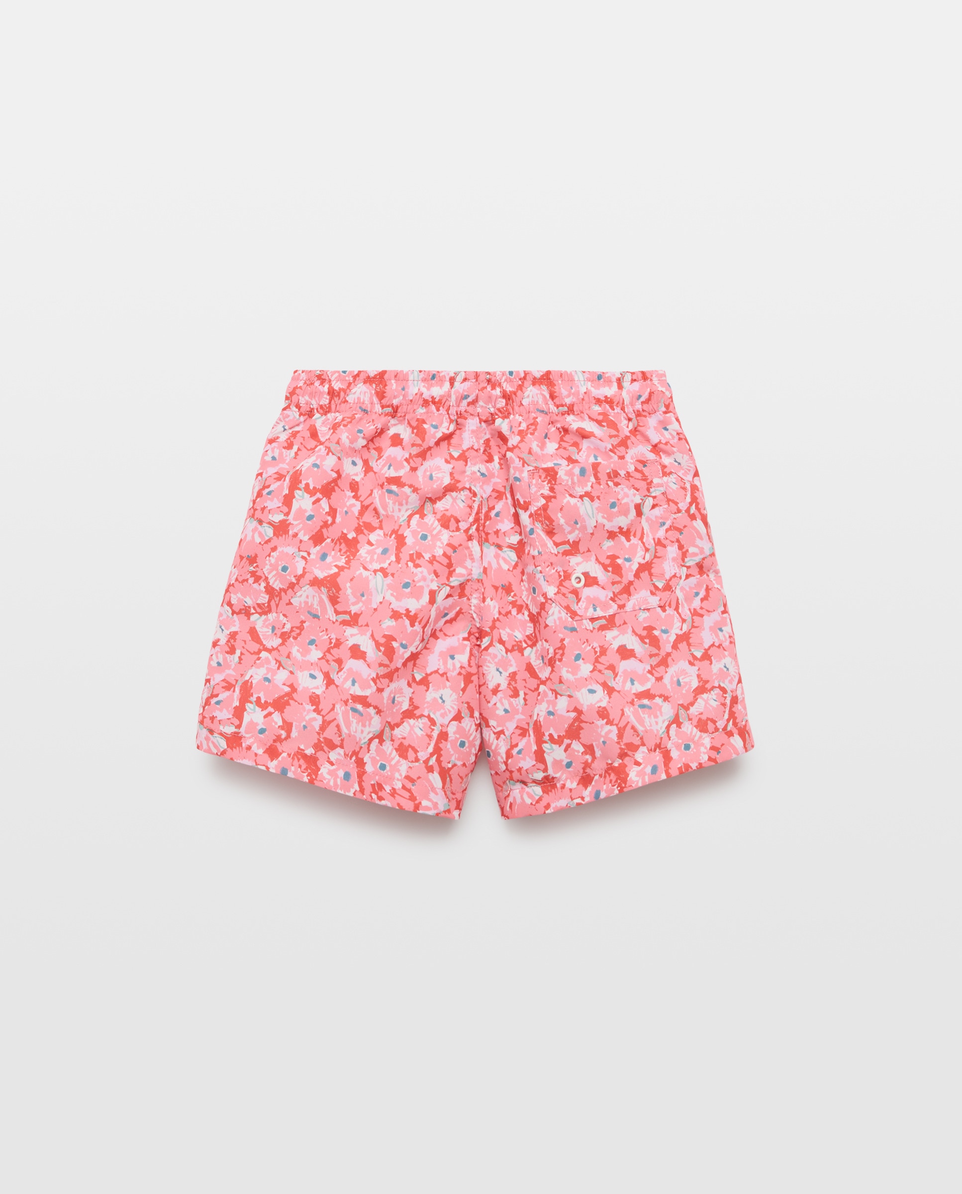 Bañador bermuda de niño flores 600 Rojo-2