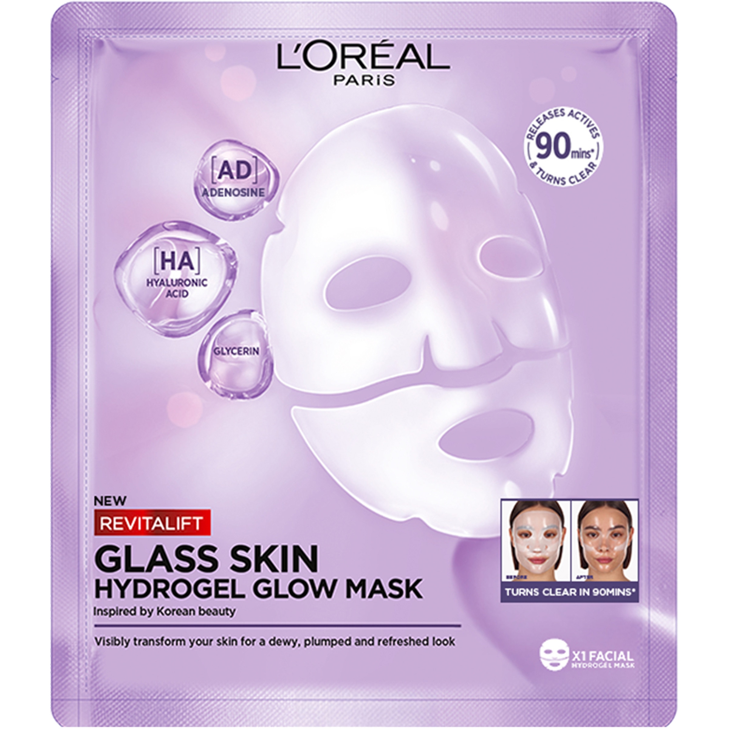 mascarilla facial de hidrogel Revitalift Filler Glass Skin