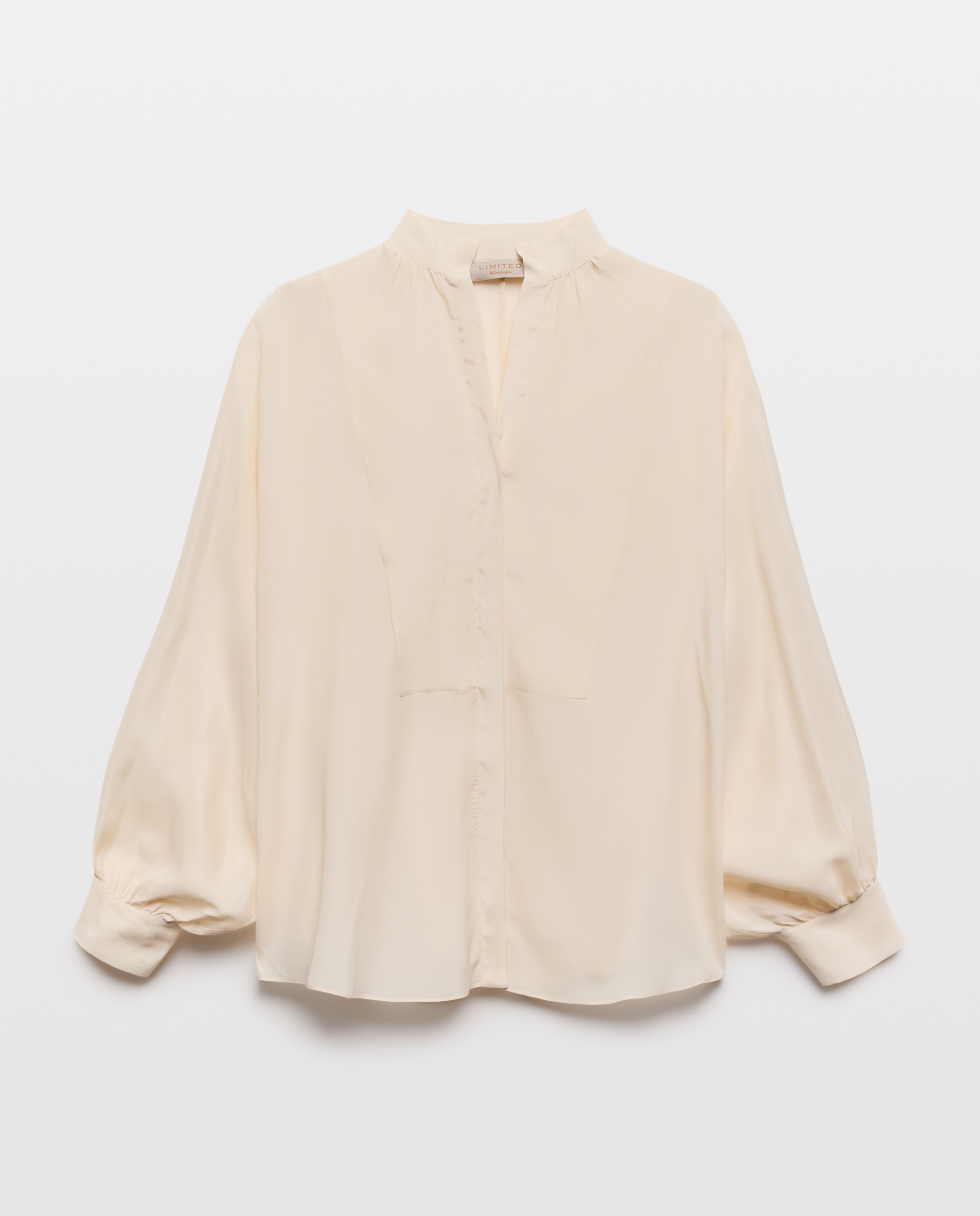 Blusa com Manga com Volume Branco-marfim-4