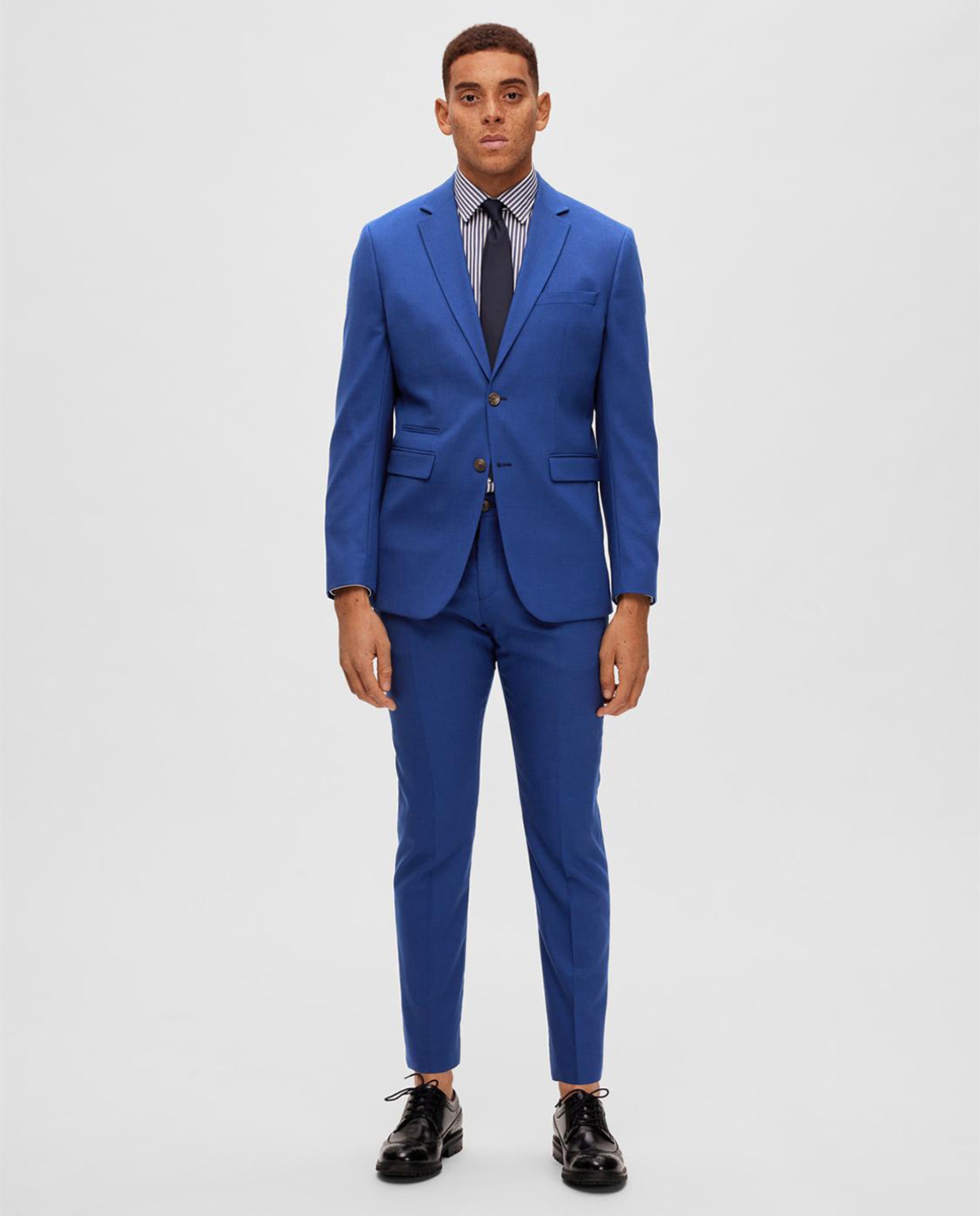 Chaqueta de traje de hombre Slim Fit lisa - Selected - Azul índigo Azul índigo-7