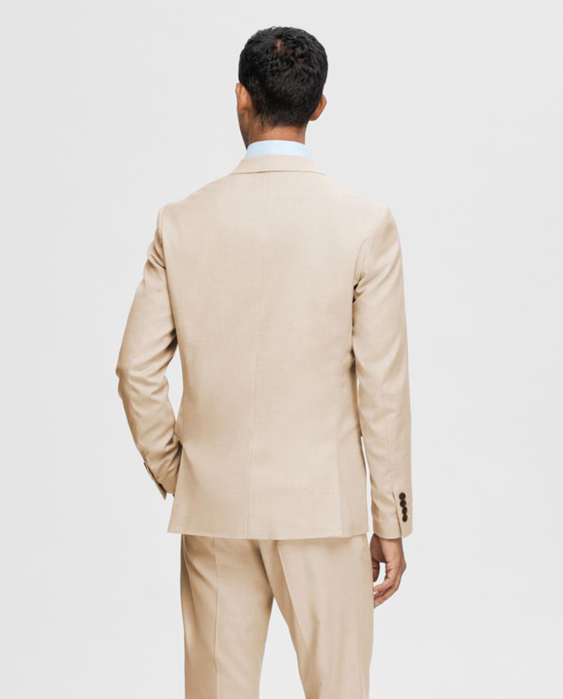 Casaco de Fato Slim Fit Bege-2