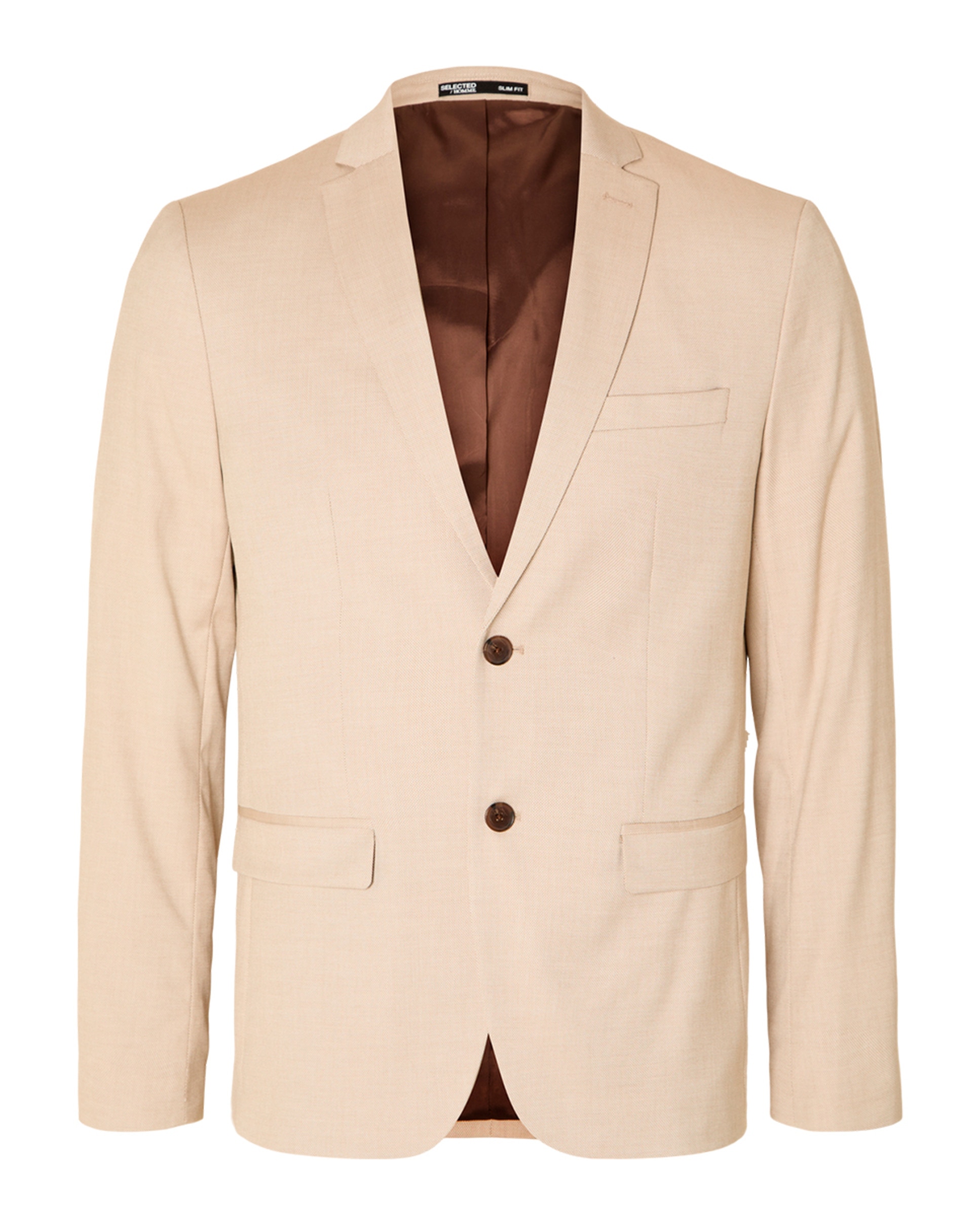 Casaco de Fato Slim Fit Bege-5