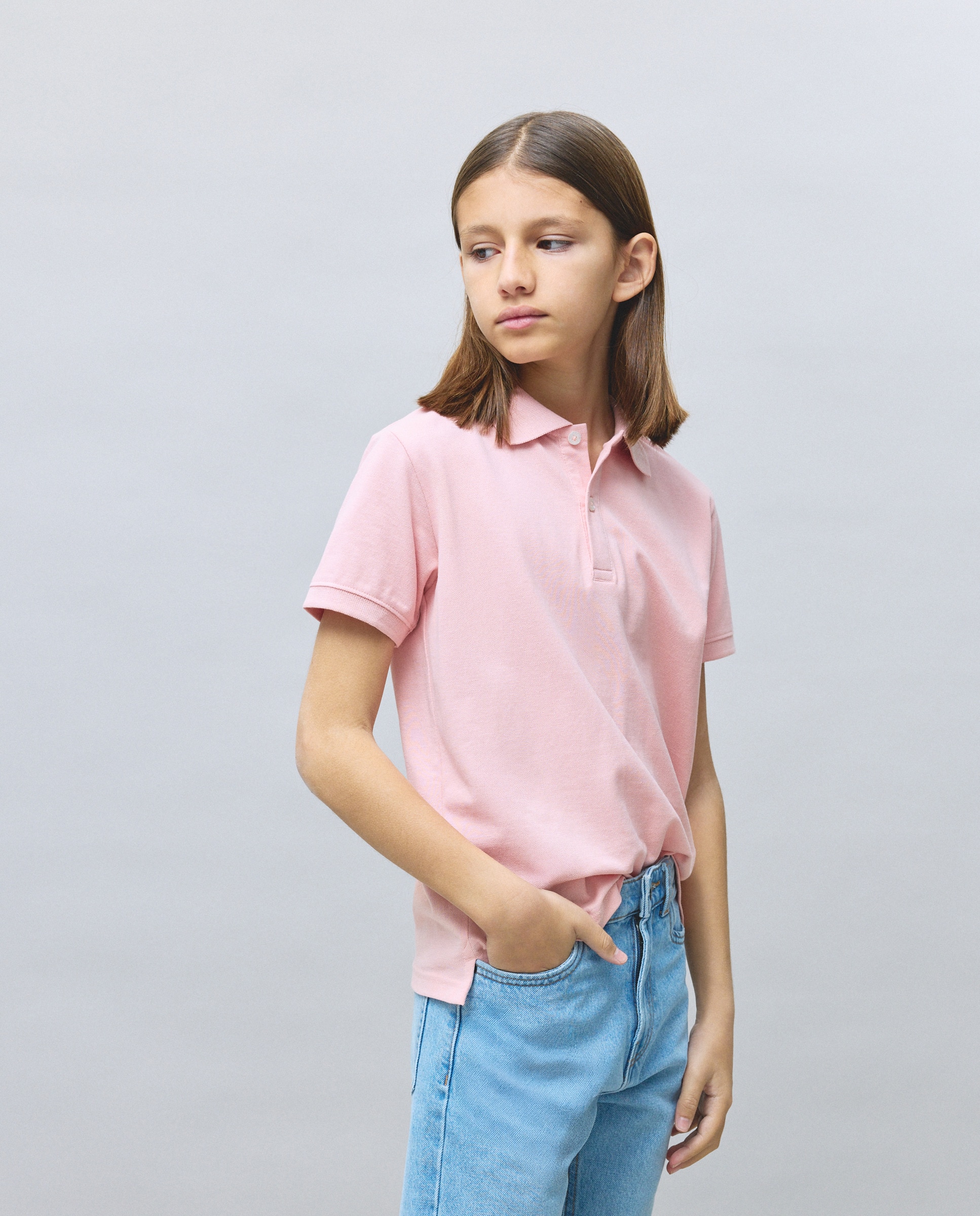 Polo Básico com Manga Curta Kids El Corte Inglés 200 Rosa-2